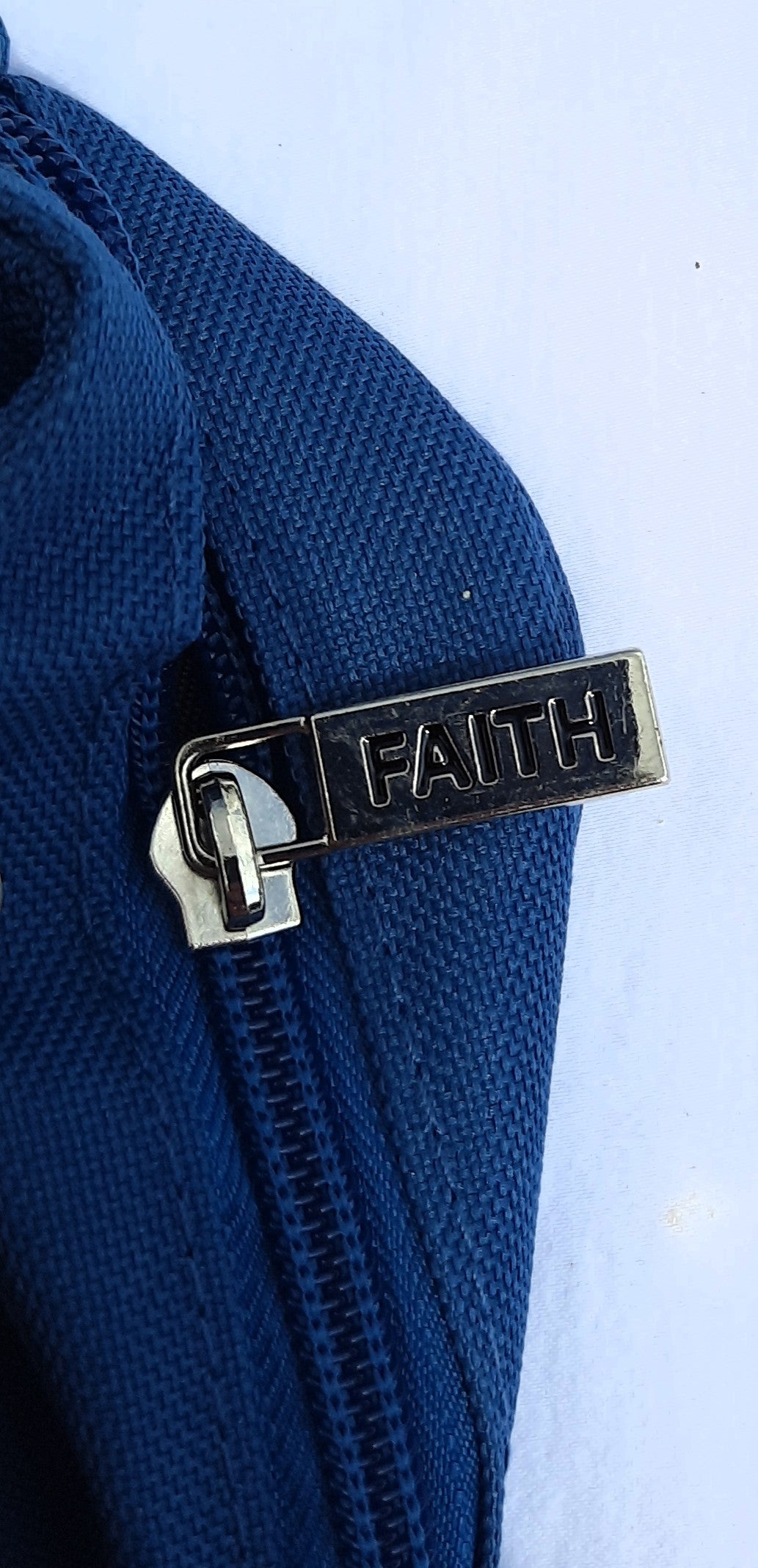 Bible Cover: Faith Blue Floral by White Dove Designs (New, Large 9.75" x 6.5" x 1.75")