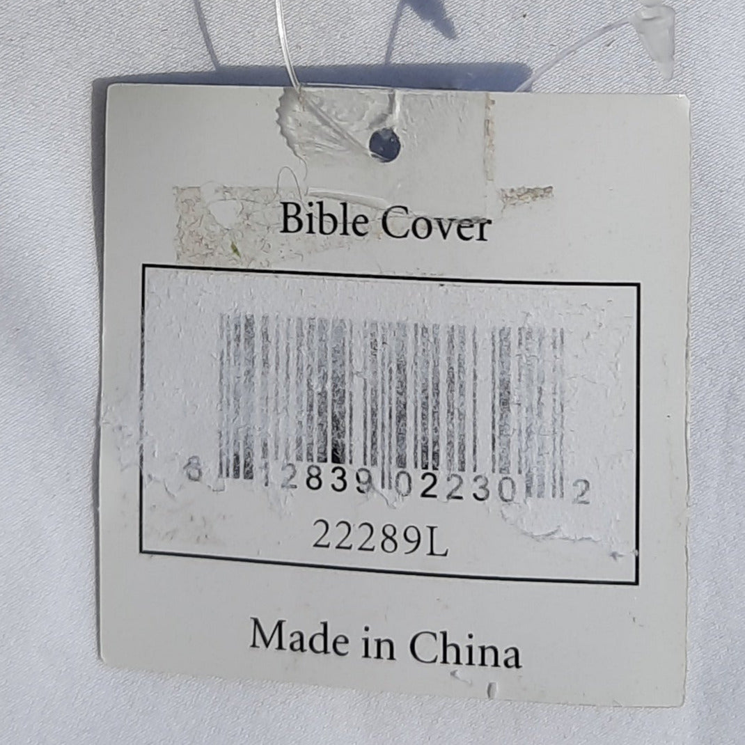 Bible Cover: Faith Blue Floral by White Dove Designs (New, Large 9.75" x 6.5" x 1.75")