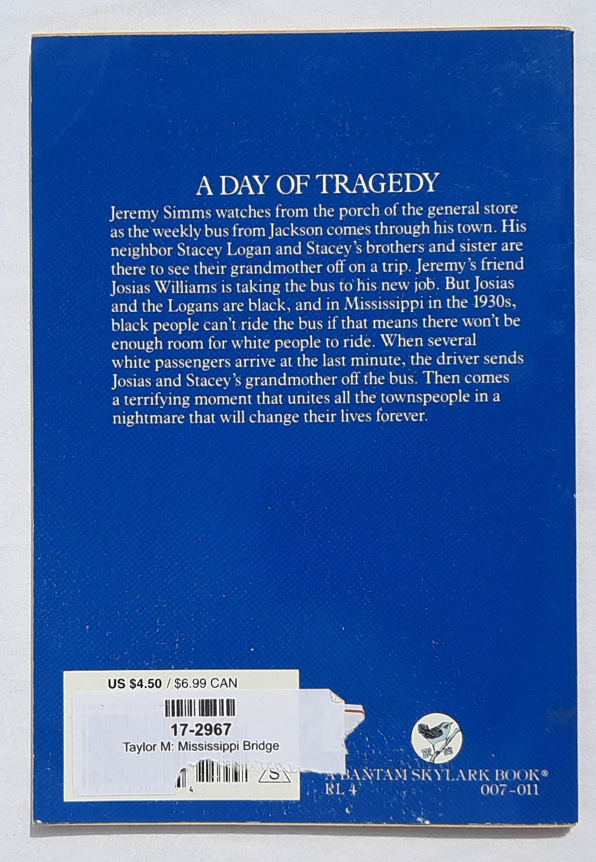 Mississippi Bridge by Mildred D. Taylor (Very good, 1992, Pbk, 62 pages, Bantam Skylark)