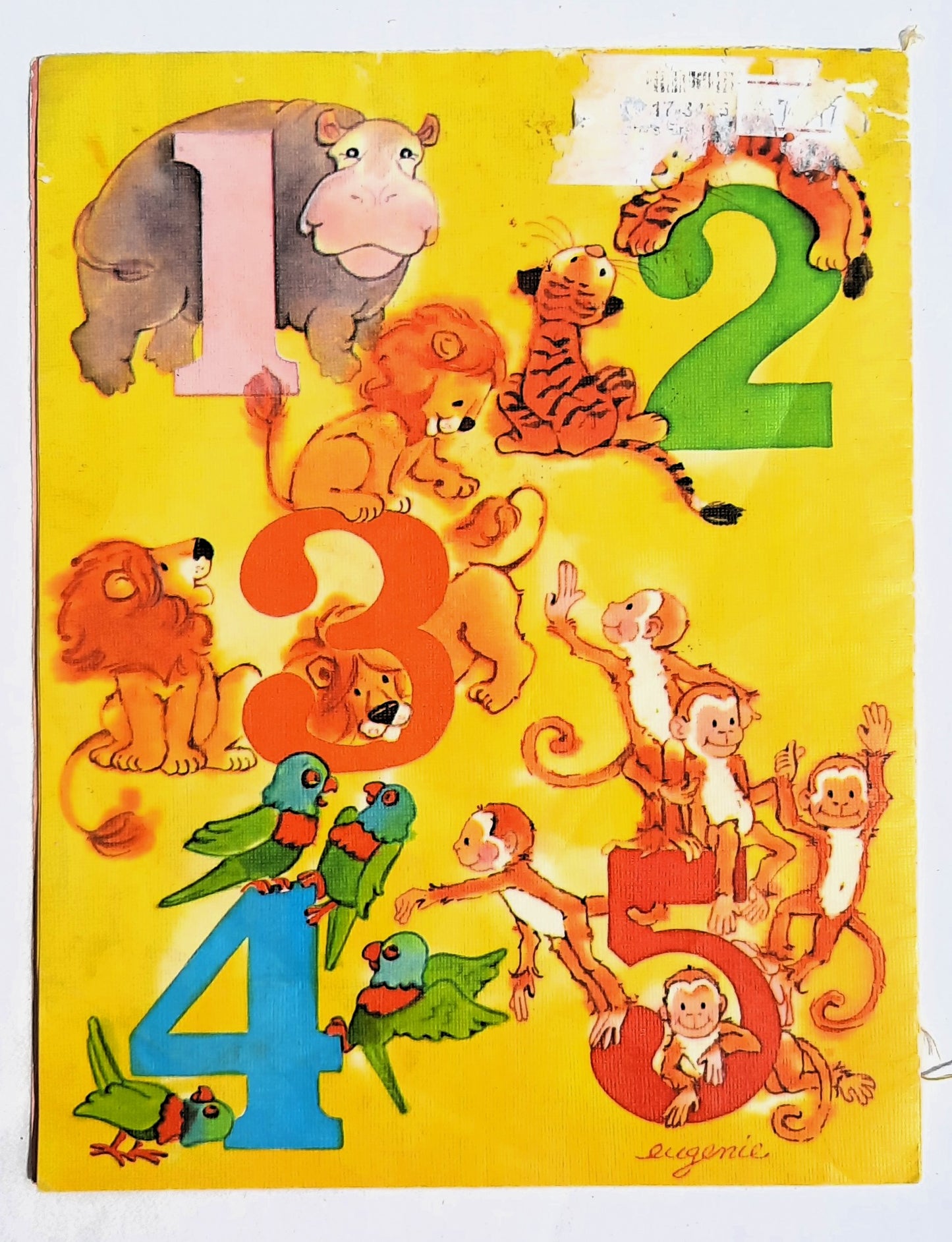 Whitman Baby's First Book Baby Counts Nontoxic Wipes Clean (Good, 1974, Plastic, 5 pages)