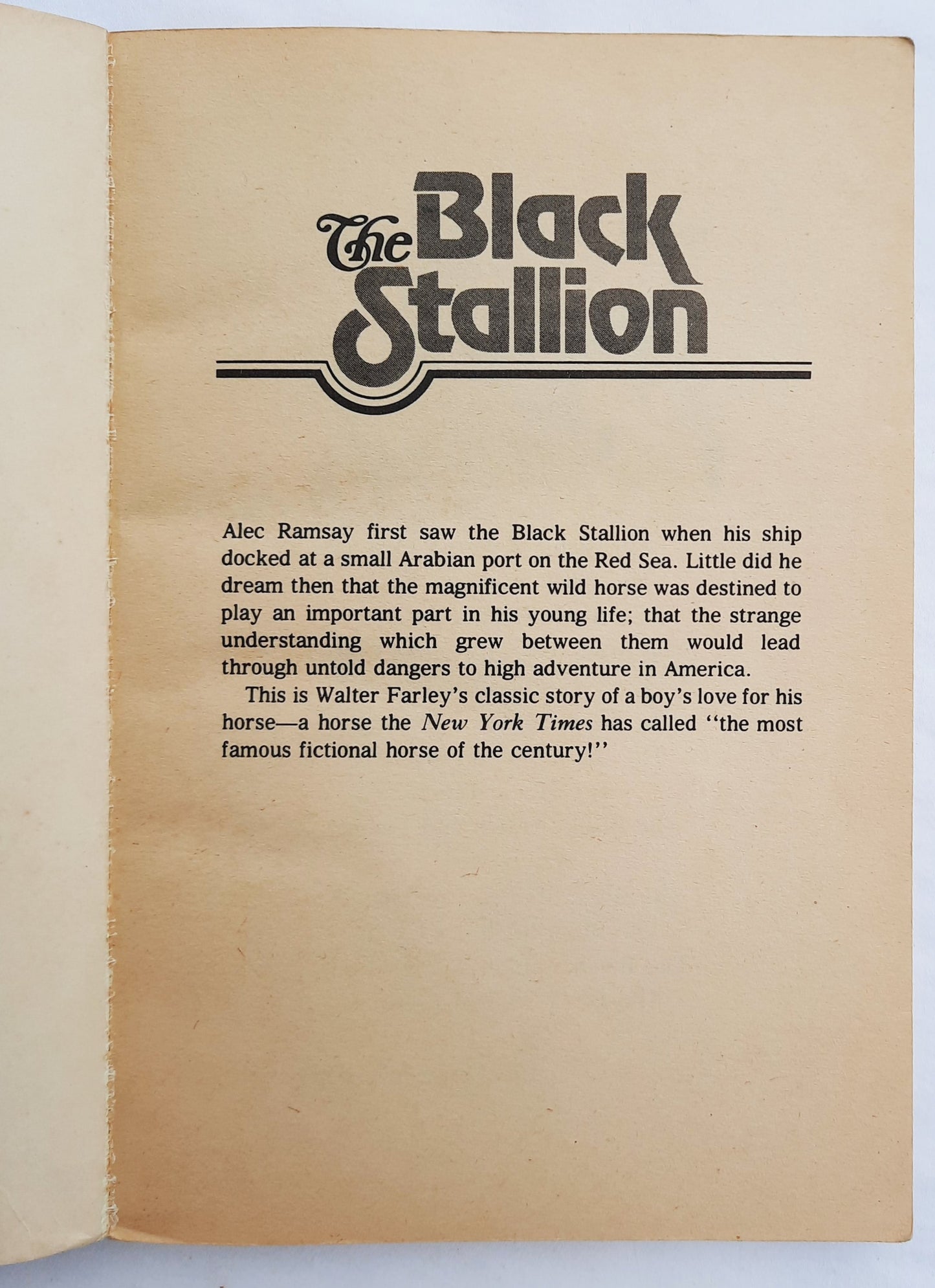 The Black Stallion #1 by Walter Farley (Good, 1969, Pbk, 187 pages, Random House)