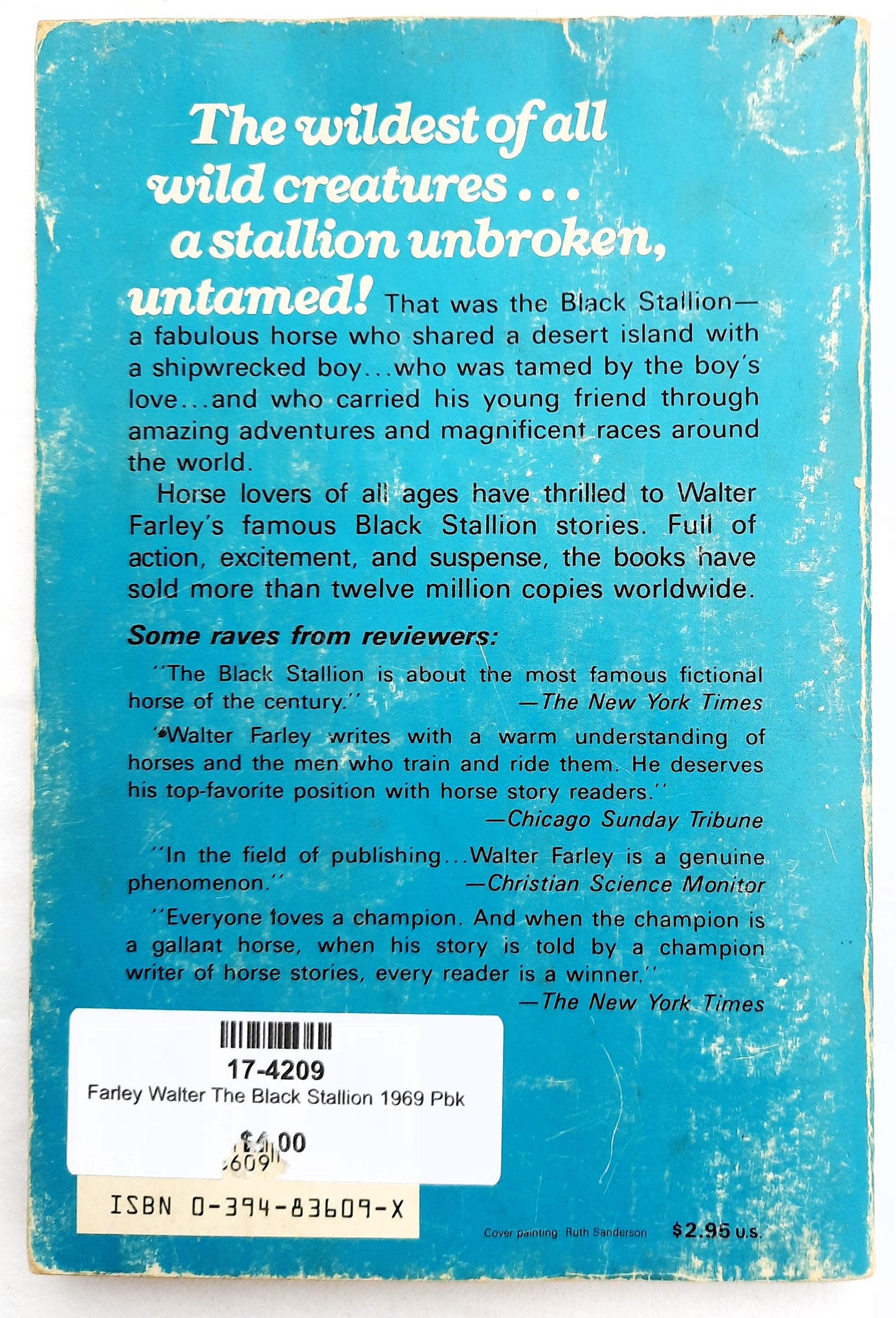 The Black Stallion #1 by Walter Farley (Good, 1969, Pbk, 187 pages, Random House)