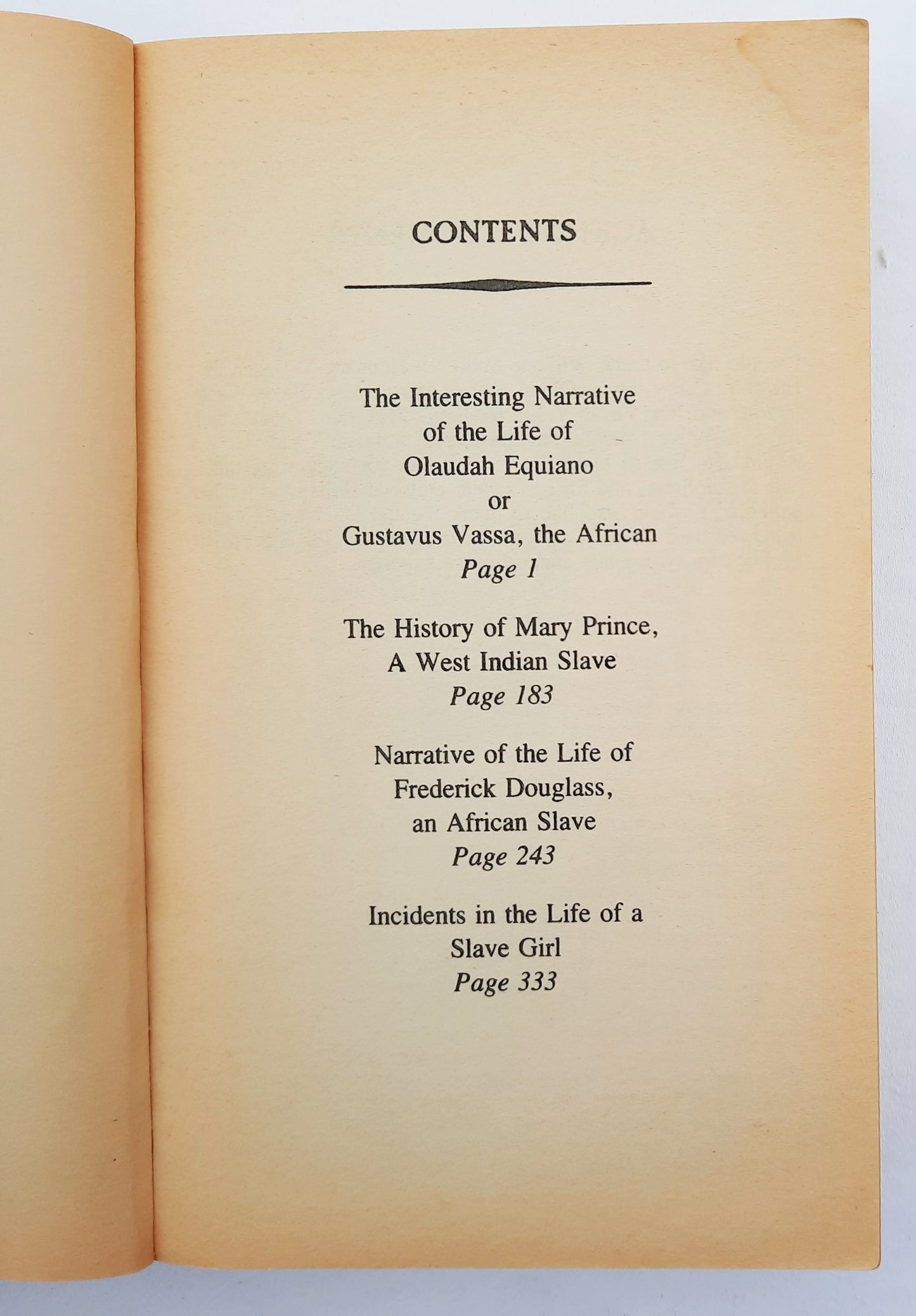 The Classic Slave Narratives edited by Henry Louis Gates Jr. (Good, 1987, Pbk, 518 pages, Mentor Books)