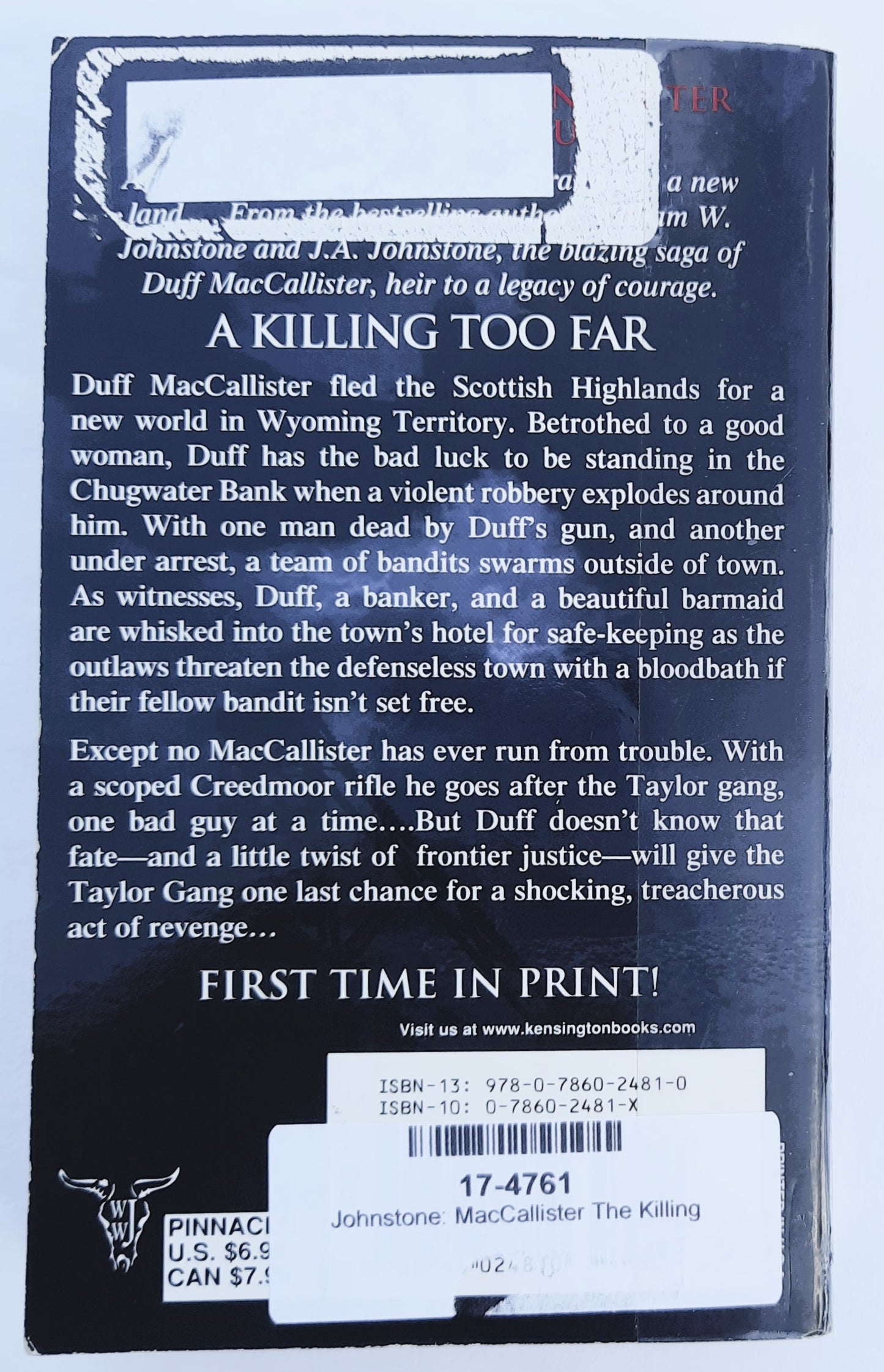 MacCallister: The Killing by William W. Johnstone; J.A. Johnstone (The Eagles Legacy, Very Good, 2012, Pbk, 348 pages, Pinnacle Western)