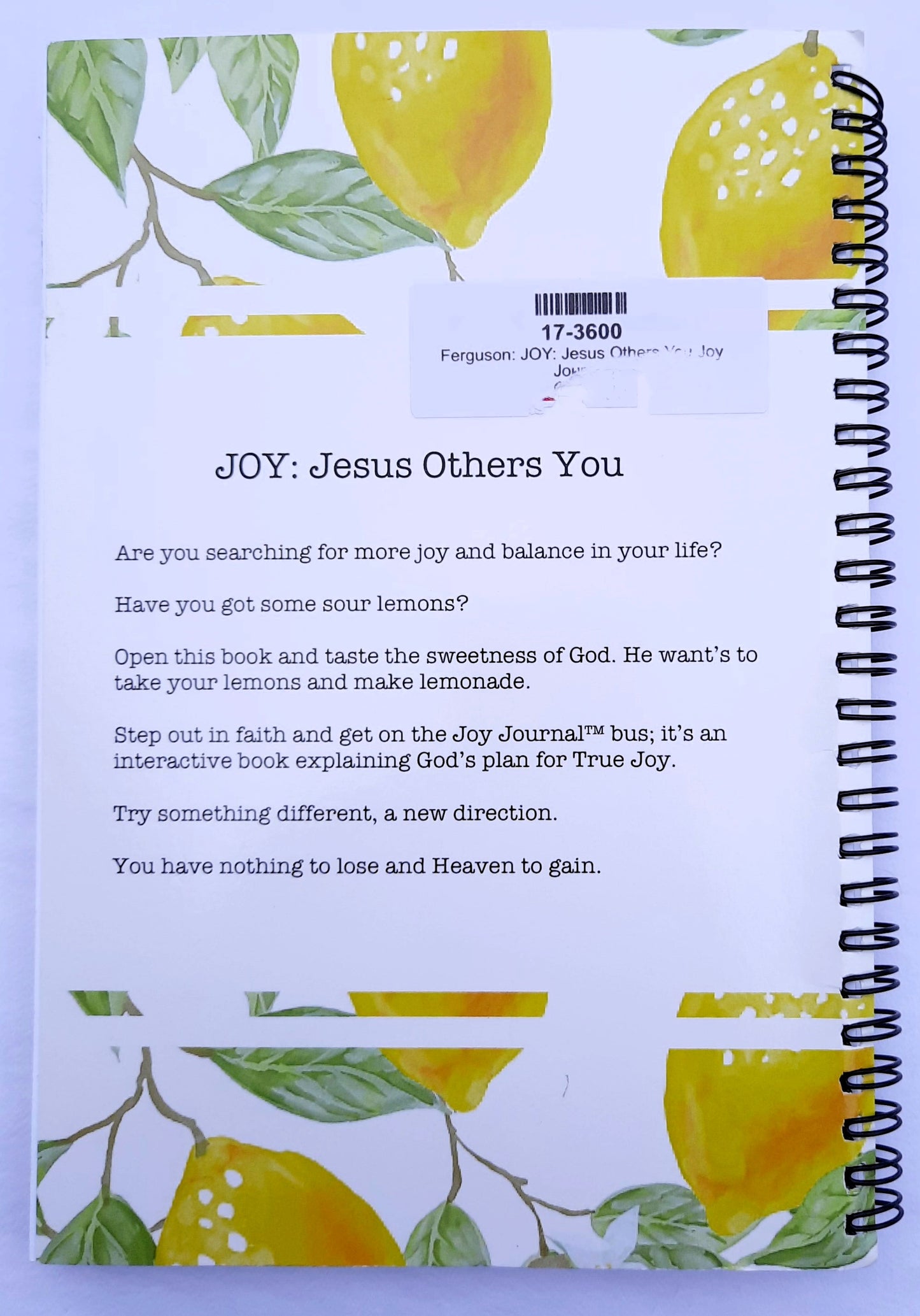 JOY: Jesus Others You Joy Journal by Cherie Ferguson (Very good, 2015, Spiral Pbk, 172 pages)