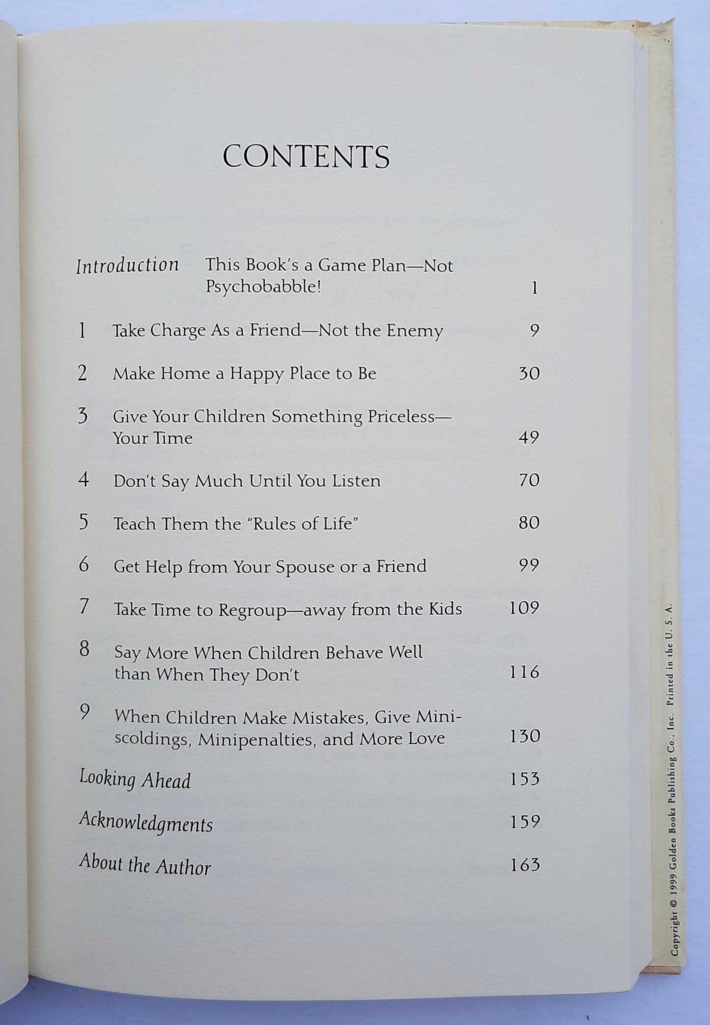 It Takes a Parent to Raise a Child: 9 Principles for Families to Love and Live By by Glen C. Griffin (Very good, 1999, HC, 164 pages, Golden Books)