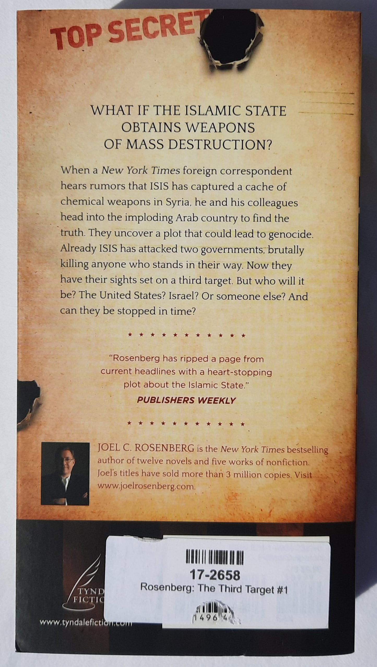 The Third Target #1 by Joel Rosenberg (J.B. Collins, New, 2017, Pbk, 560 pages, Tyndale House)