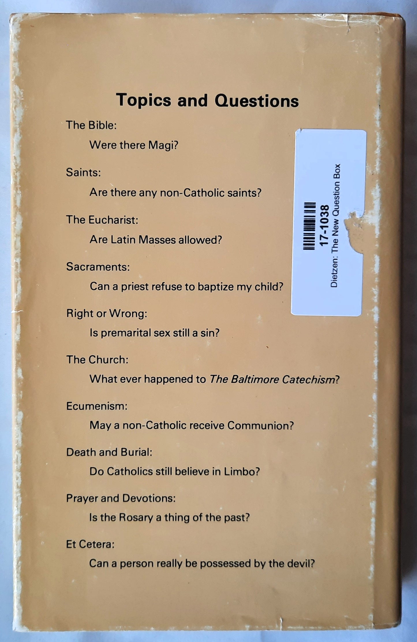 The New Question Box by John J. Dietzen (Good,1981, HC, 1352 pages, Guildhall Publications)