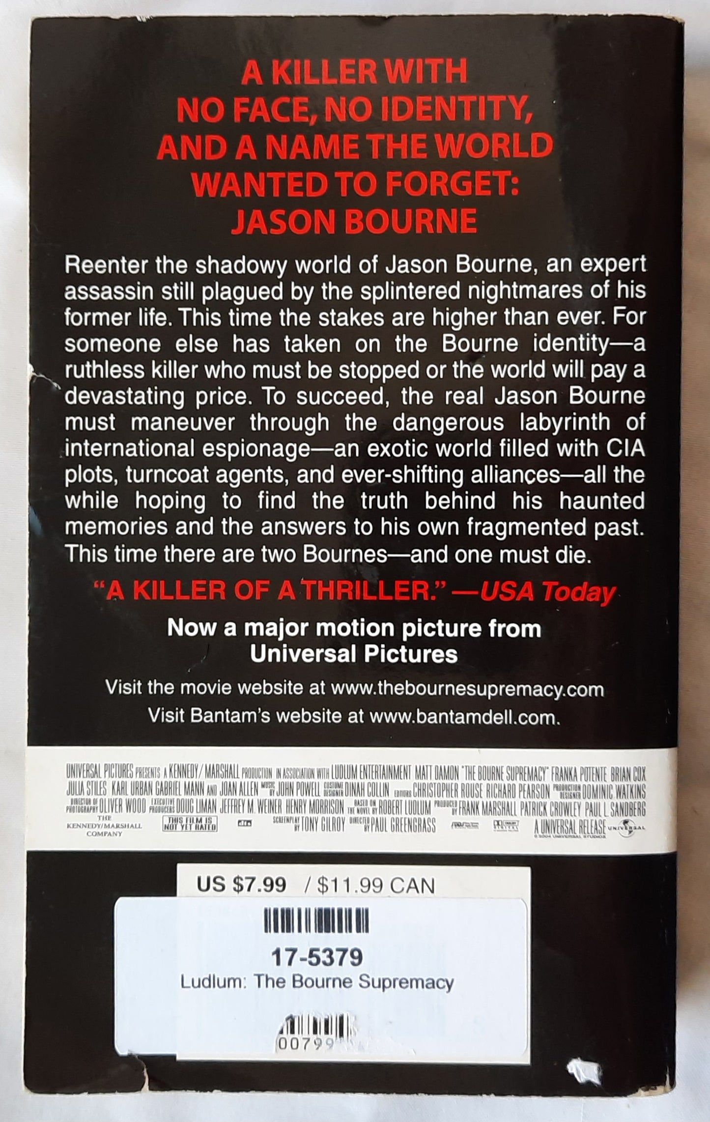 The Bourne Supremacy #2 by Robert Ludlum (Very Good, 2004, Pbk, 646 pages, Bantam Books)