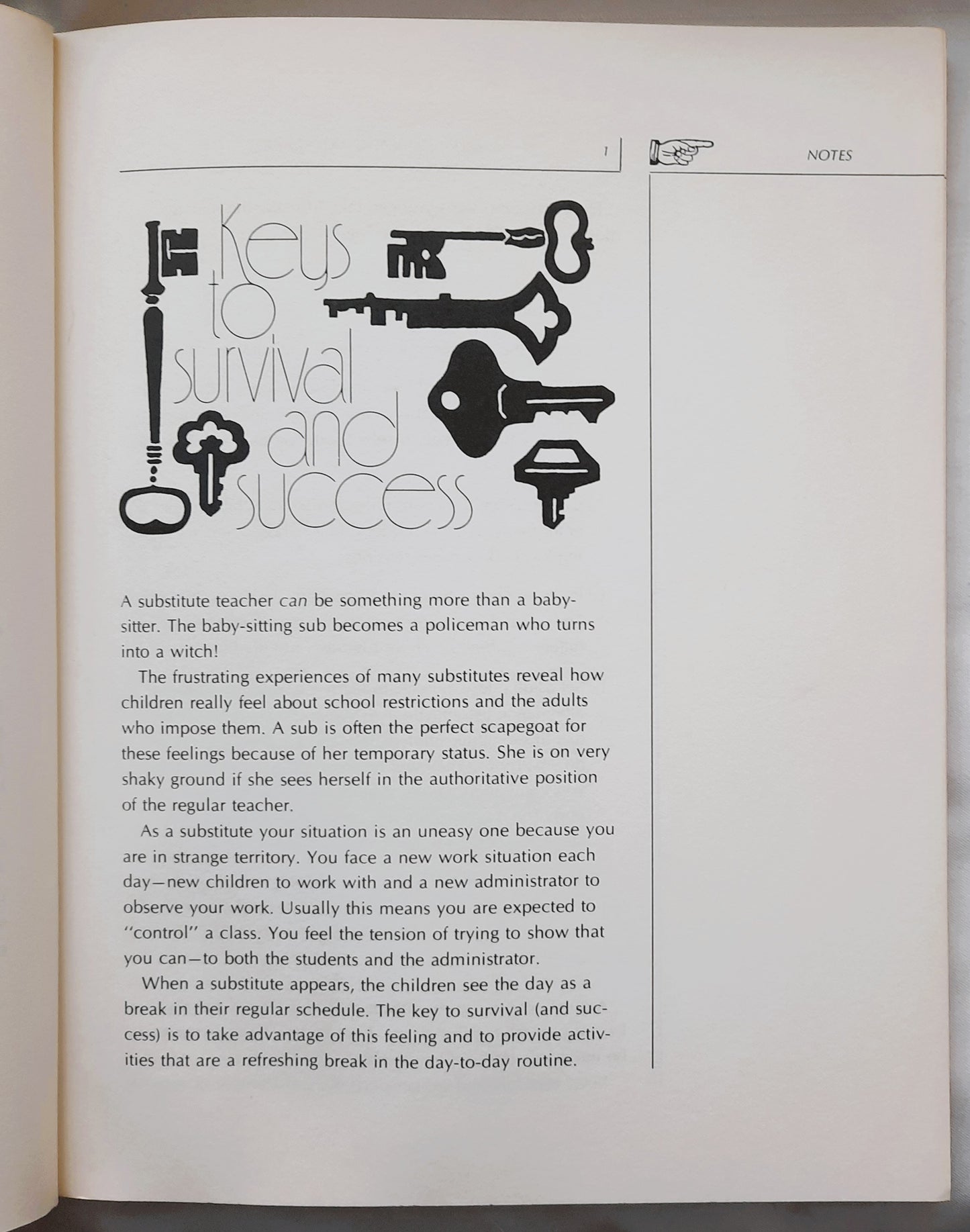 Survival Kit for Substitutes: Activities That Work in Elementary Classrooms by Vita Pavlich; Eleanor Rosenast (Good, Pbk, 1974, Citation Press, 110 pages)