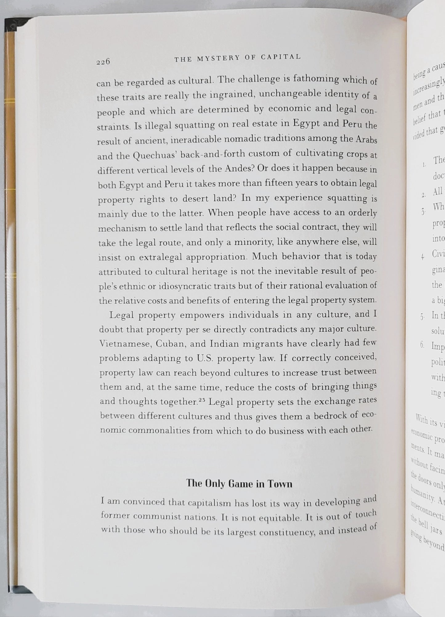 The Mystery of Capital: Why Capitalism Triumphs in the West and Fails Everywhere Else by Hernando de Soto (Good, 2000, HC, 276 pages, Basic Books)