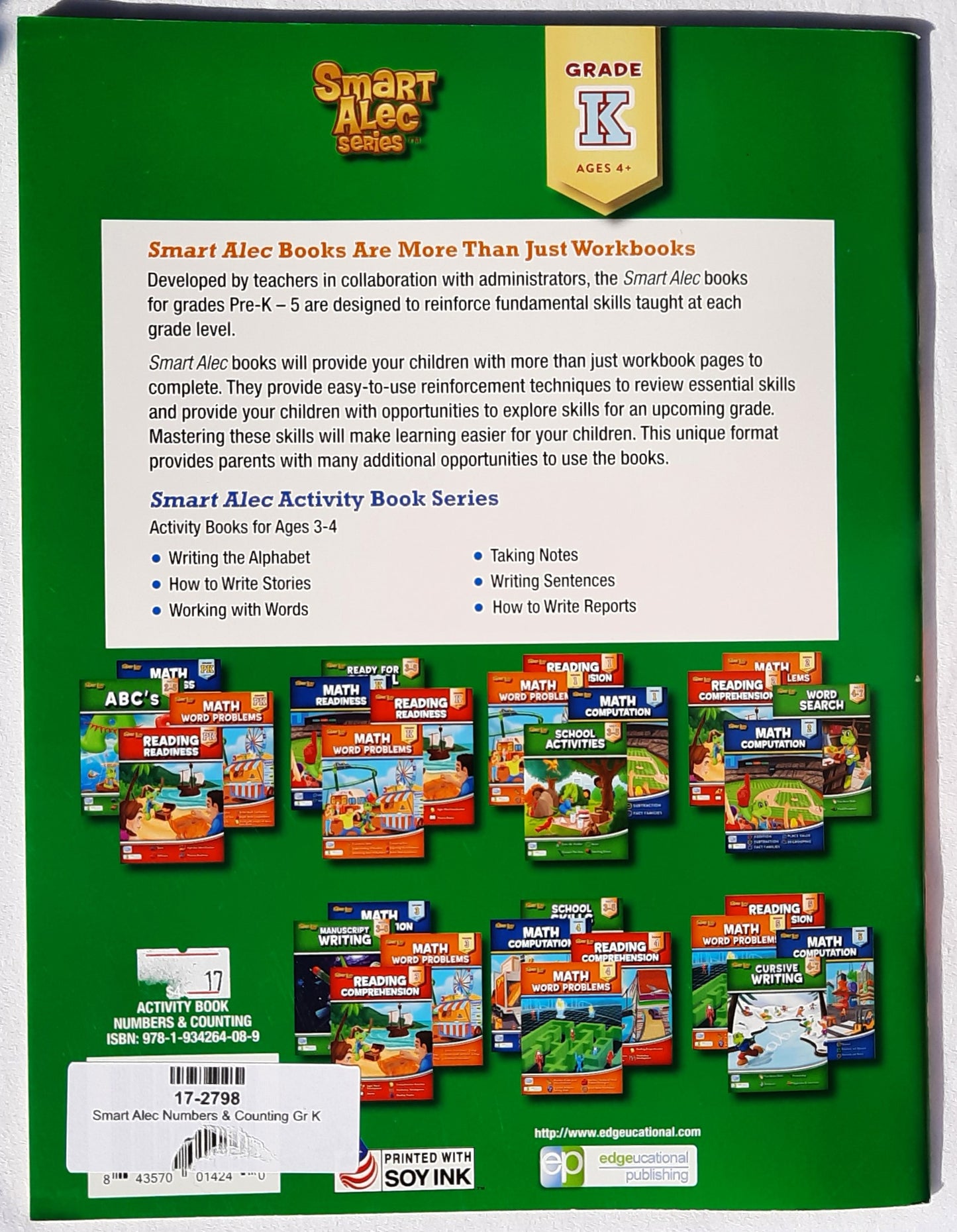 Smart Alec: Numbers & Counting Grade K (New, 2020, Pbk, 48 pages, Edgeucational Publishing)