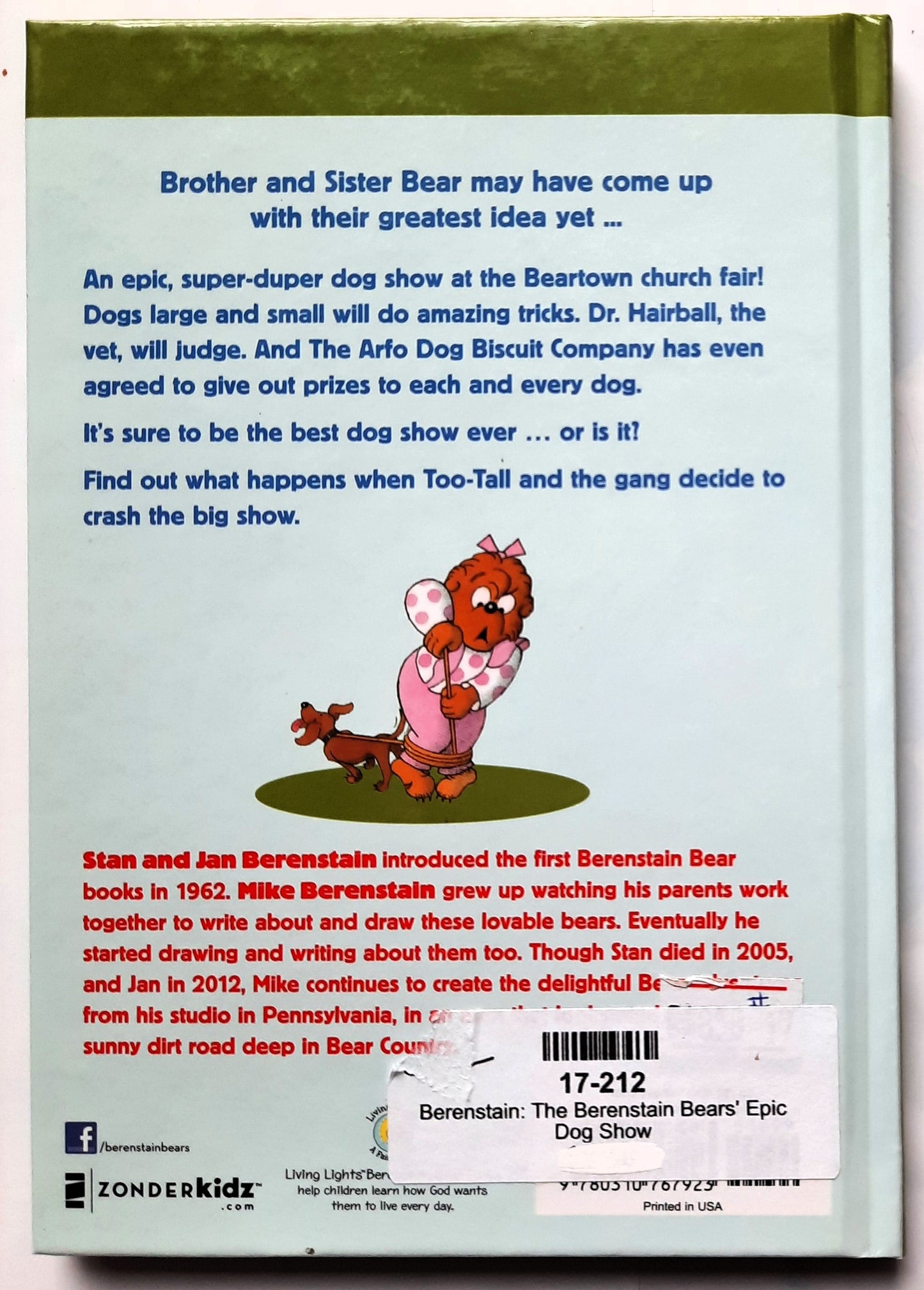 The Berenstain Bears' Epic Dog Show by Stan, Jan, and Mike Berenstain (New, 2019, HC, 96 pages, ZonderKidz)
