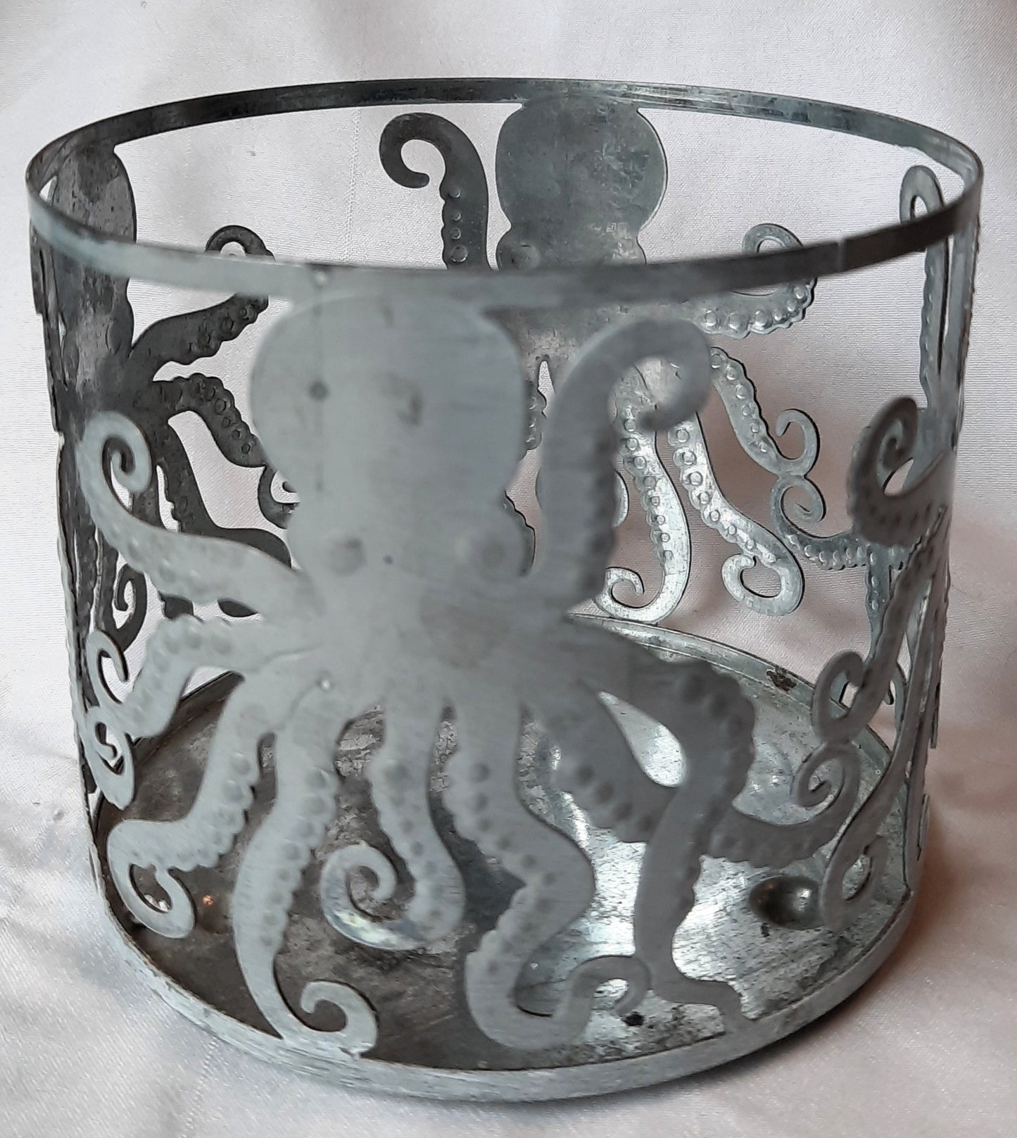 Octopus Metal Candle Holder Sleeve (Very Good, 4.2 in x 3.5 in, Hobby Lobby)