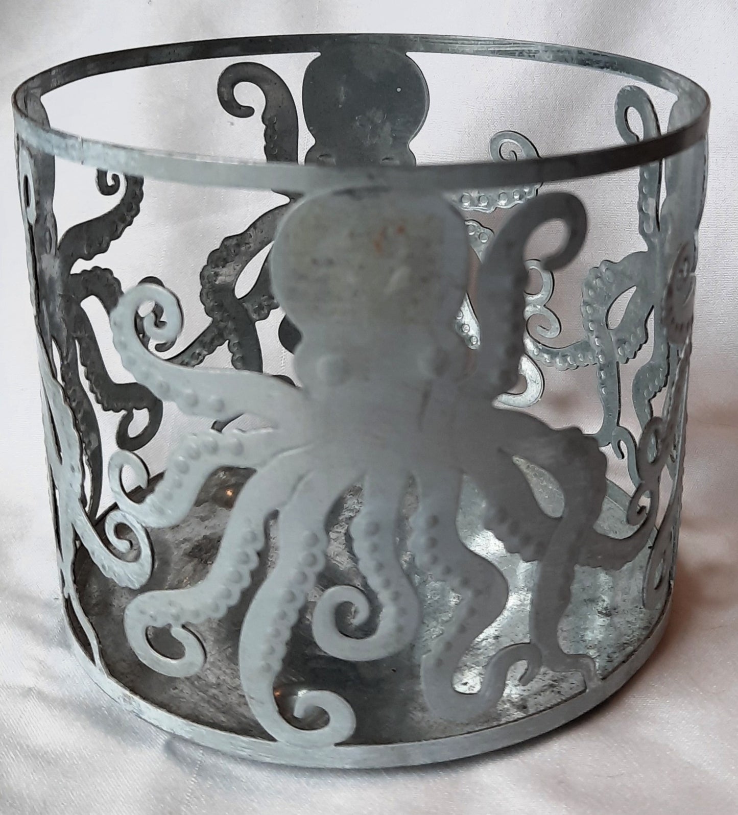 Octopus Metal Candle Holder Sleeve (Very Good, 4.2 in x 3.5 in, Hobby Lobby)