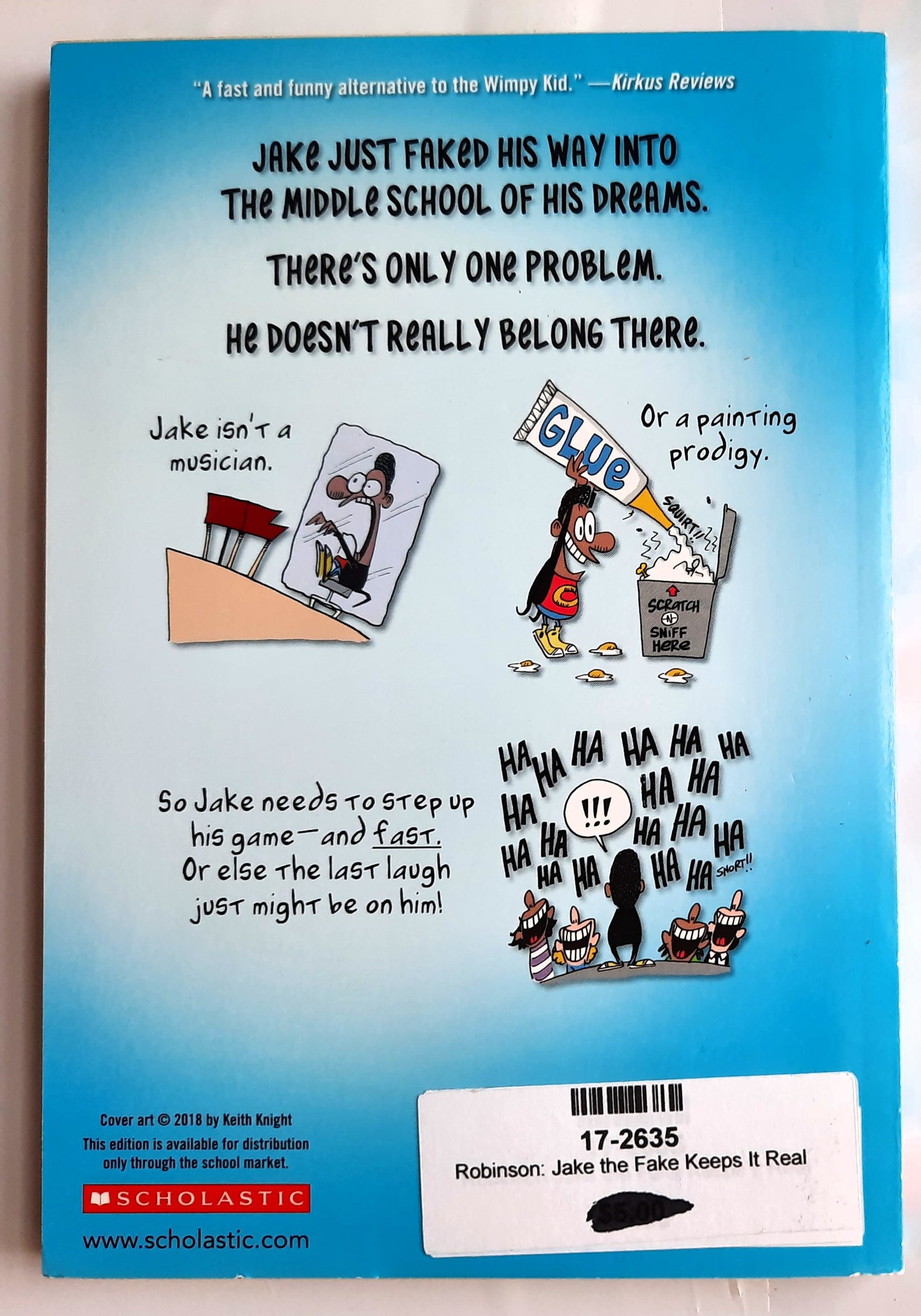 Jake the Fake Keeps It Real by Craig Robinson; Adam Mansbach (New, 2018, Pbk, 160 pages, Yearling)