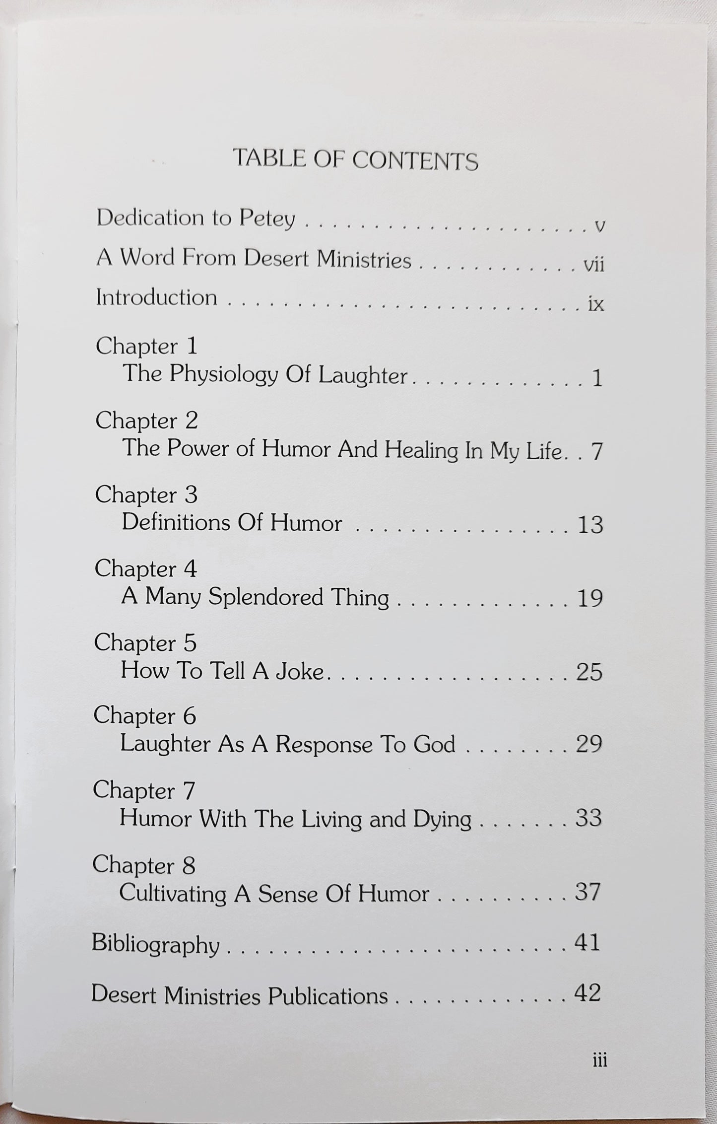 Humor & Healing by Perry Biddle (Good, 1996, Pbk, Desert Ministries, 42 pages)