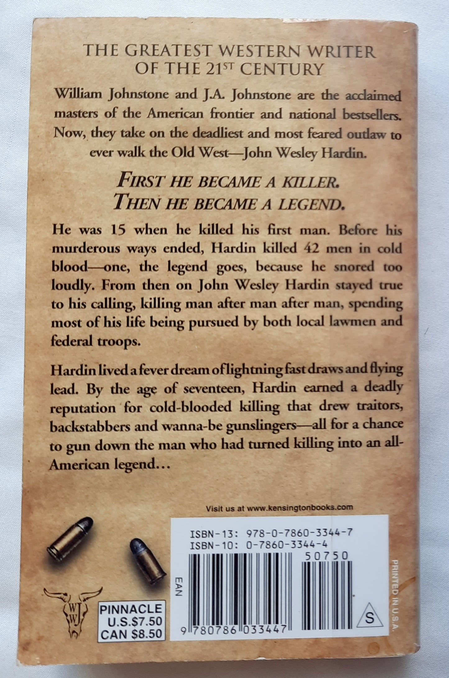 Forty Times a Killer by William W. Johnstone; J.A. Johnston (Bad Men of the West #1, Good, 2014, Pbk, Pinnacle Books, 363 pages)
