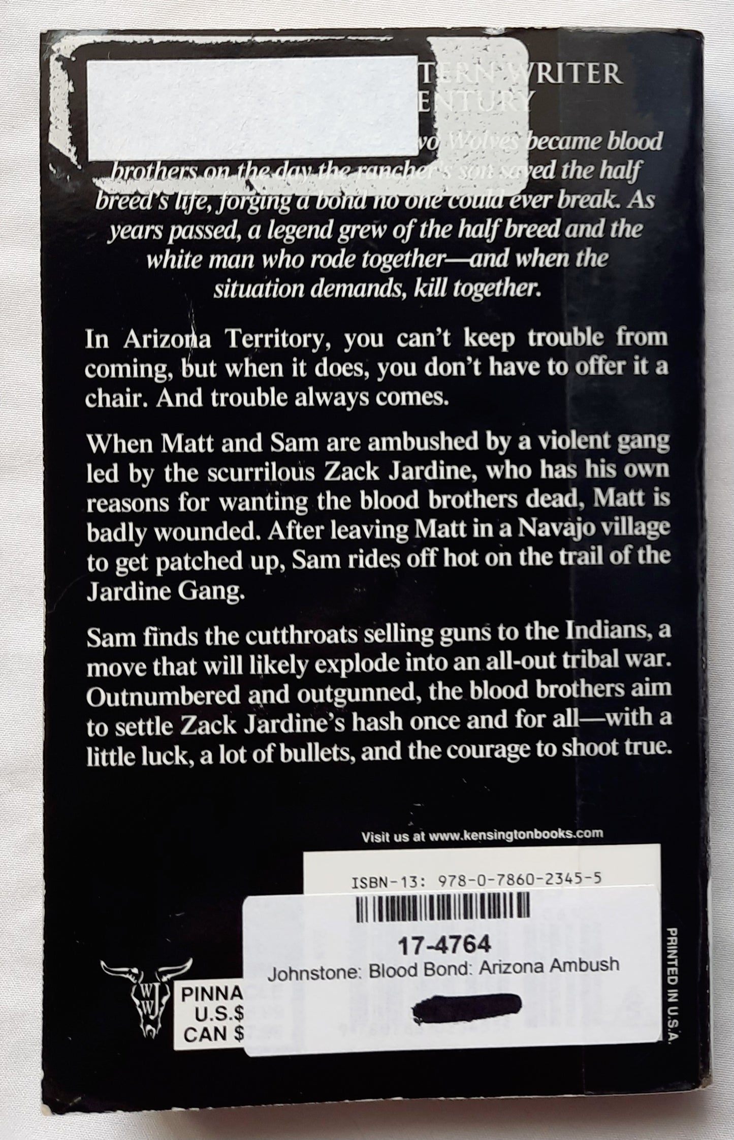 Blood Bond #14: Arizona Ambush by William W. Johnstone (Very good, 2011, Pbk, 346 pages, Pinnacle Western)