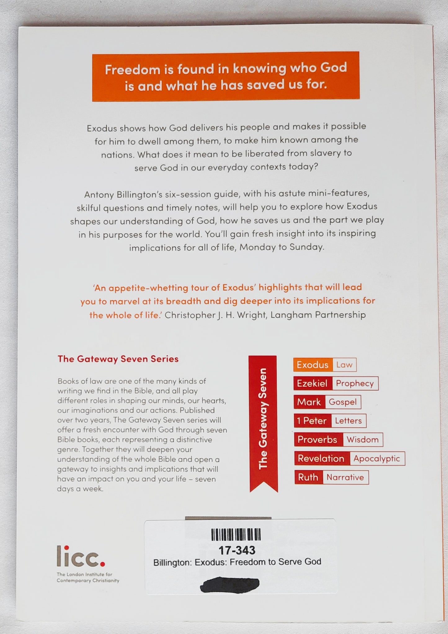 Exodus: Freedom to Serve God by Antony Billington (New, 2019, Pbk, 81 pages, LICC)