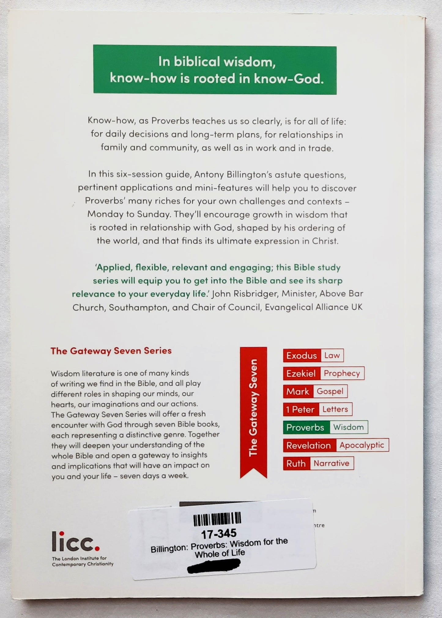 Proverbs: Wisdom for the Whole of Life by Antony Billington (New, 2019, Pbk, 72 pages, IVP UK)