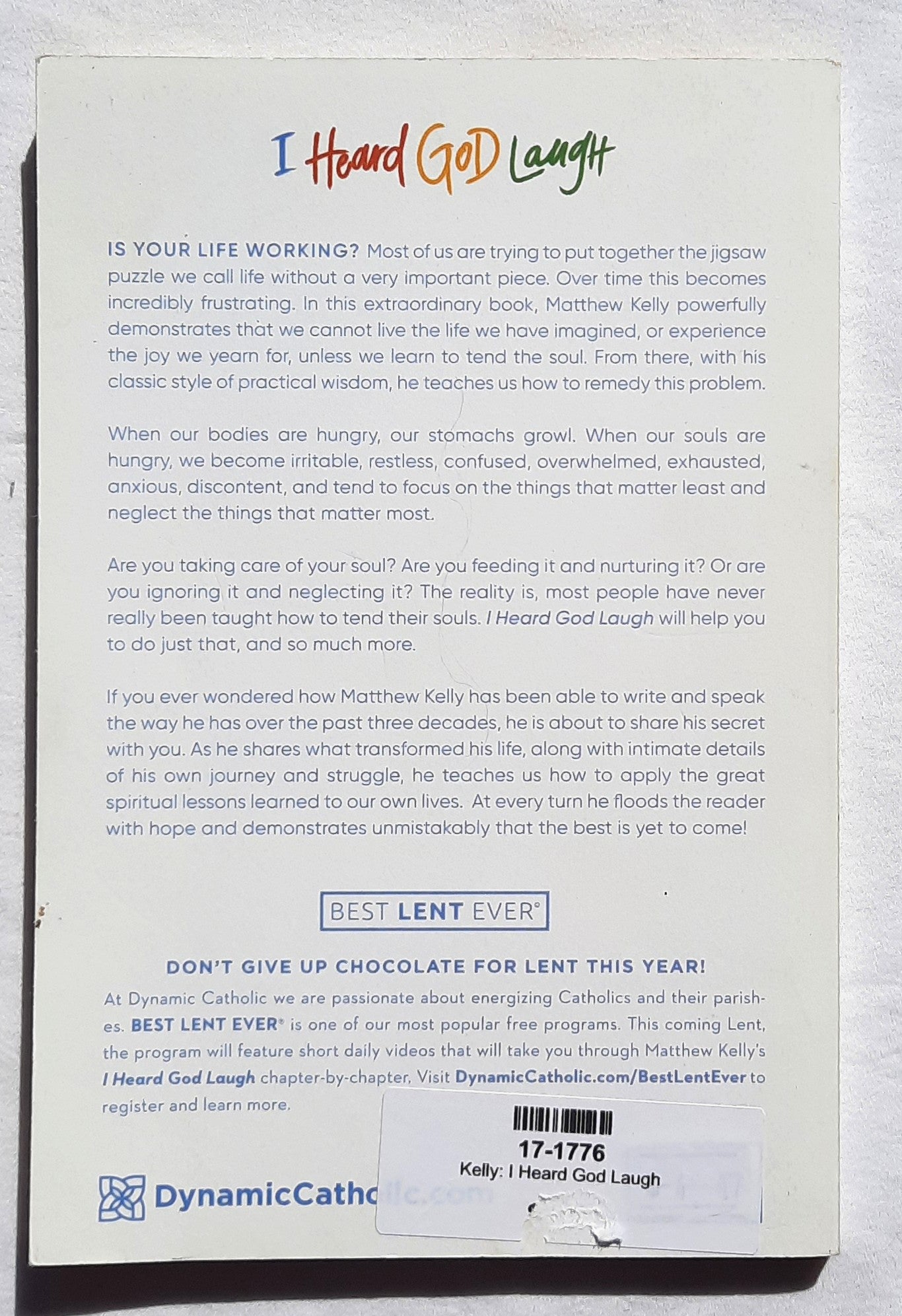 I Heard God Laugh by Matthew Kelly (Good, 2020, Pbk, 111 pages, Dynamic Catholic)