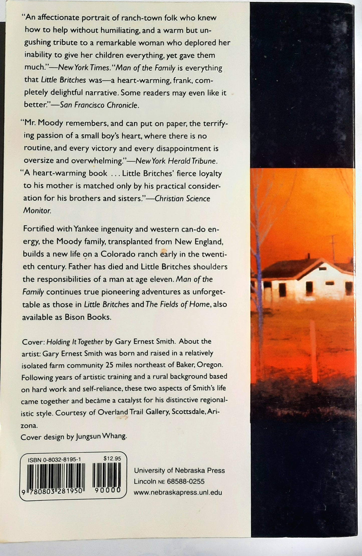 Man of the Family by Ralph Moody (Little Britches #2, Very good, 1993, Pbk, 272 pages, University of Nebraska Press)