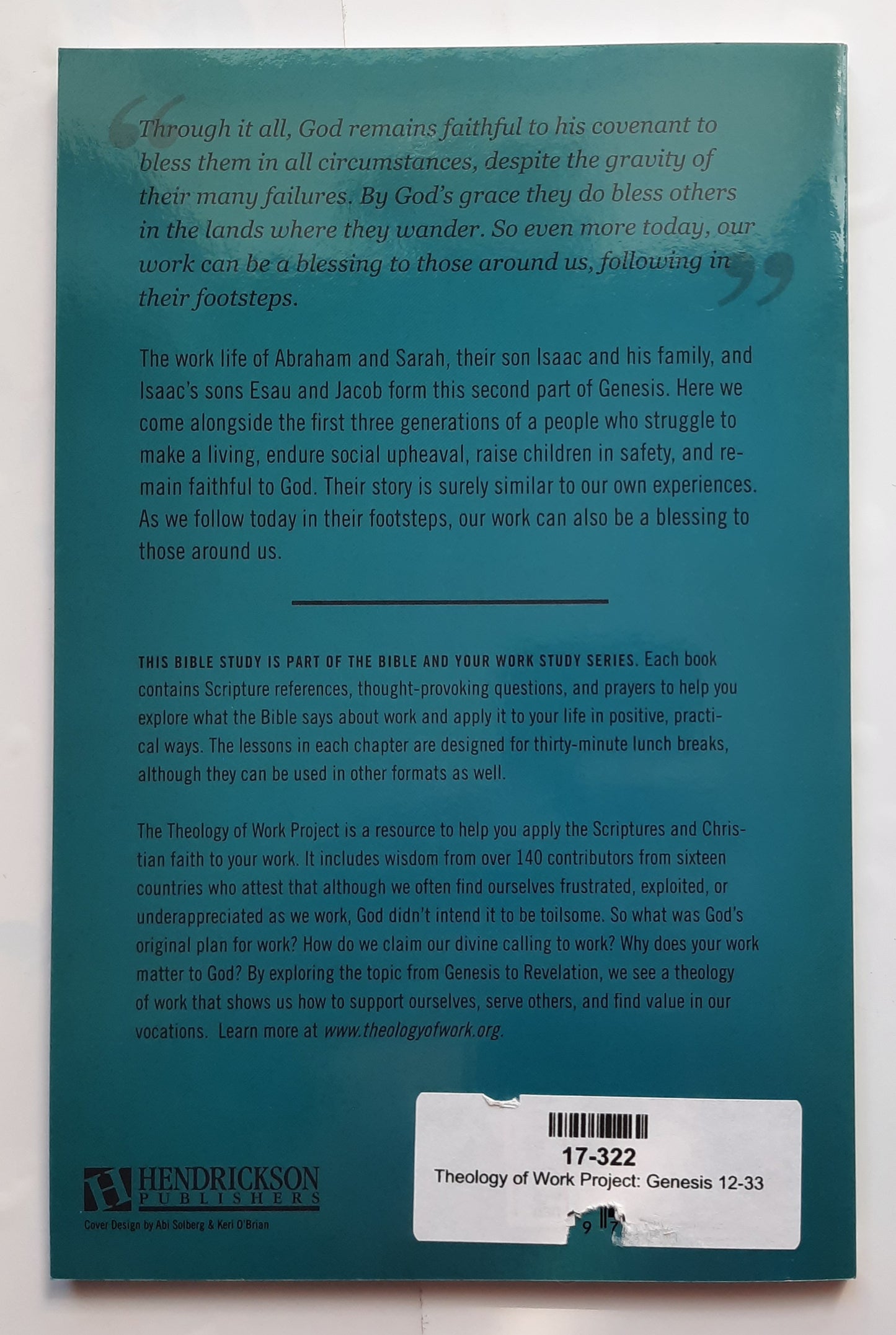 Theology of Work Project: Genesis 12-33 (New, 2015, Pbk, 96 pages, Hendrickson)