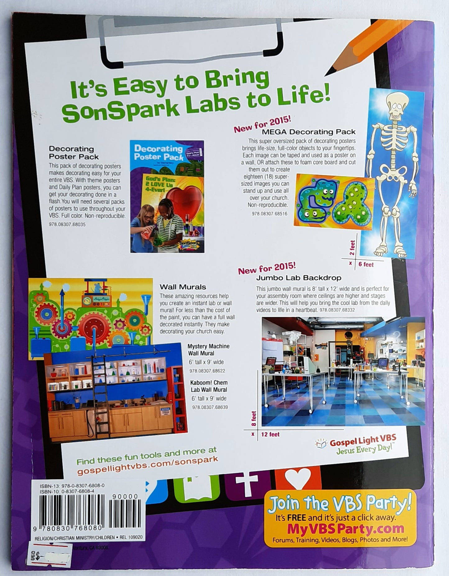 Lab Decor & More Theme Guide by Gospel Light (SonSpark Labs VBS, New, Pbk, 2015)