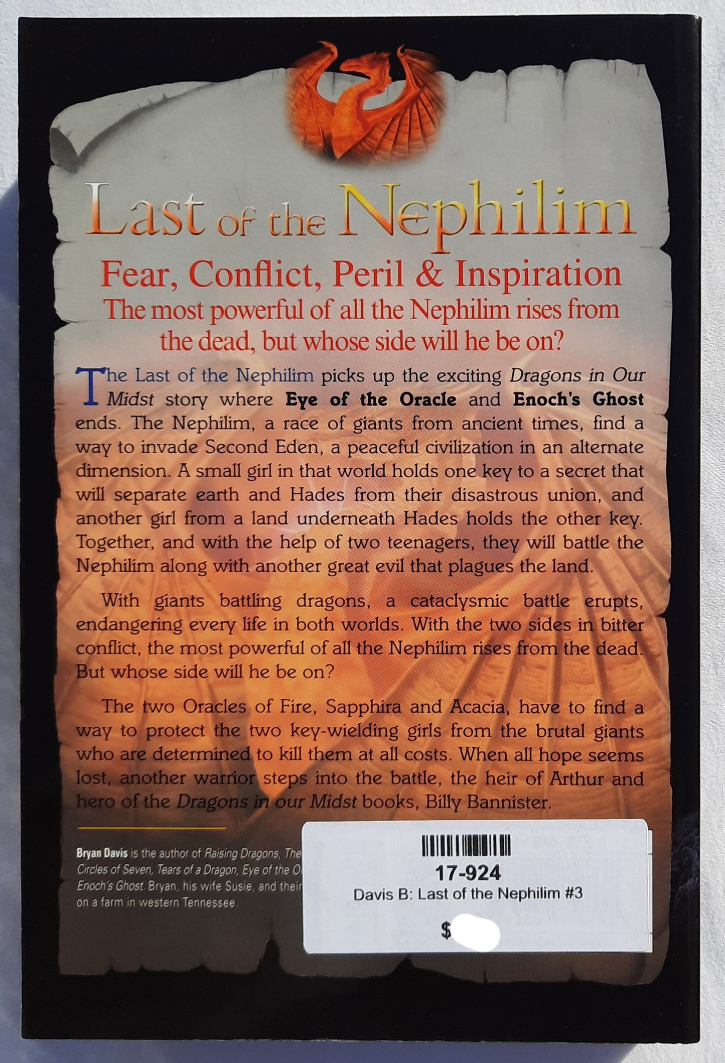 Last of the Nephilim #3 by Bryan Davis (Oracles of Fire, New, 2008, Pbk, 435 pages, Lion Hudson)