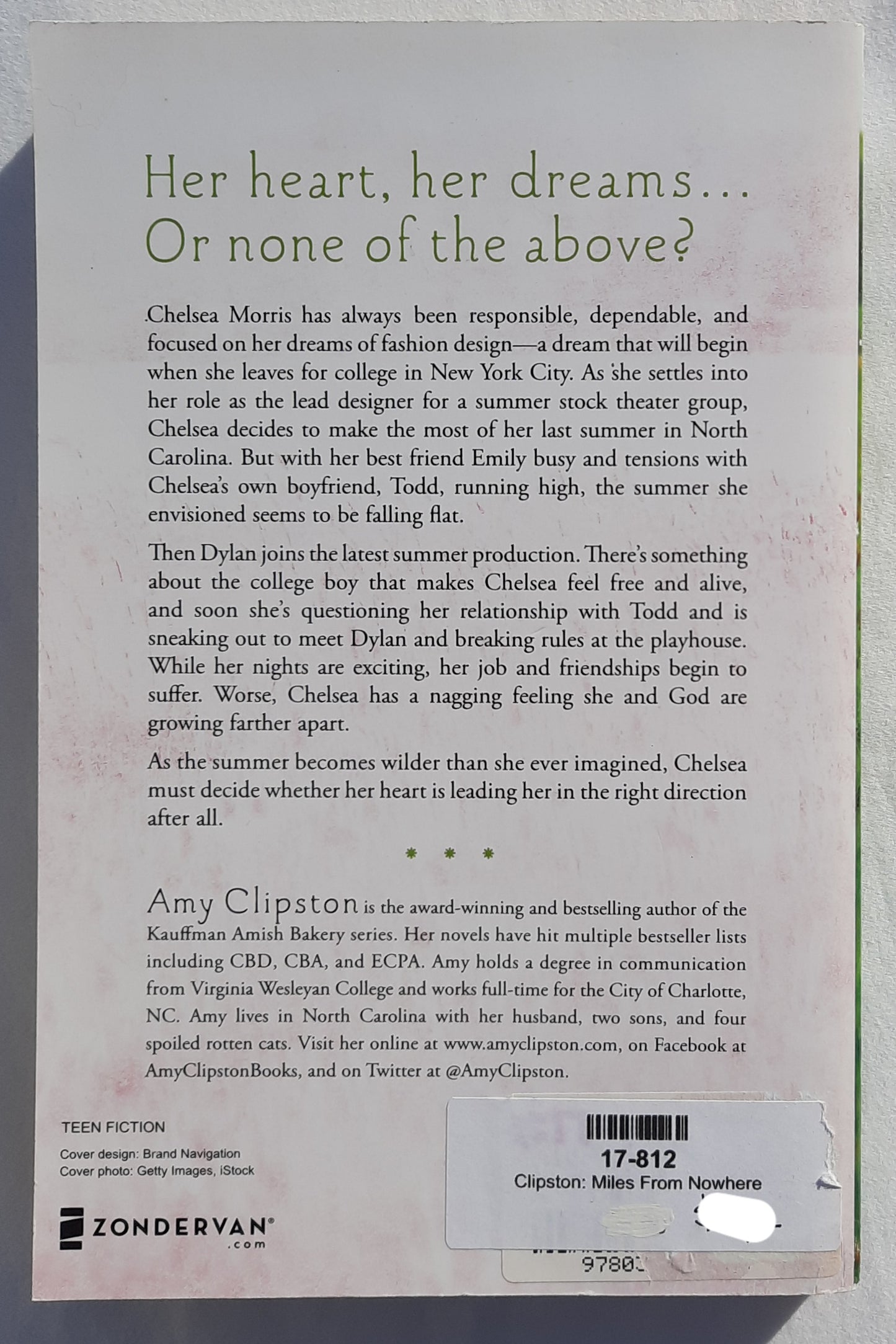 Miles From Nowhere von Amy Clipston (Wie neu, 2015, Tb, 288 Seiten, Zondervan)