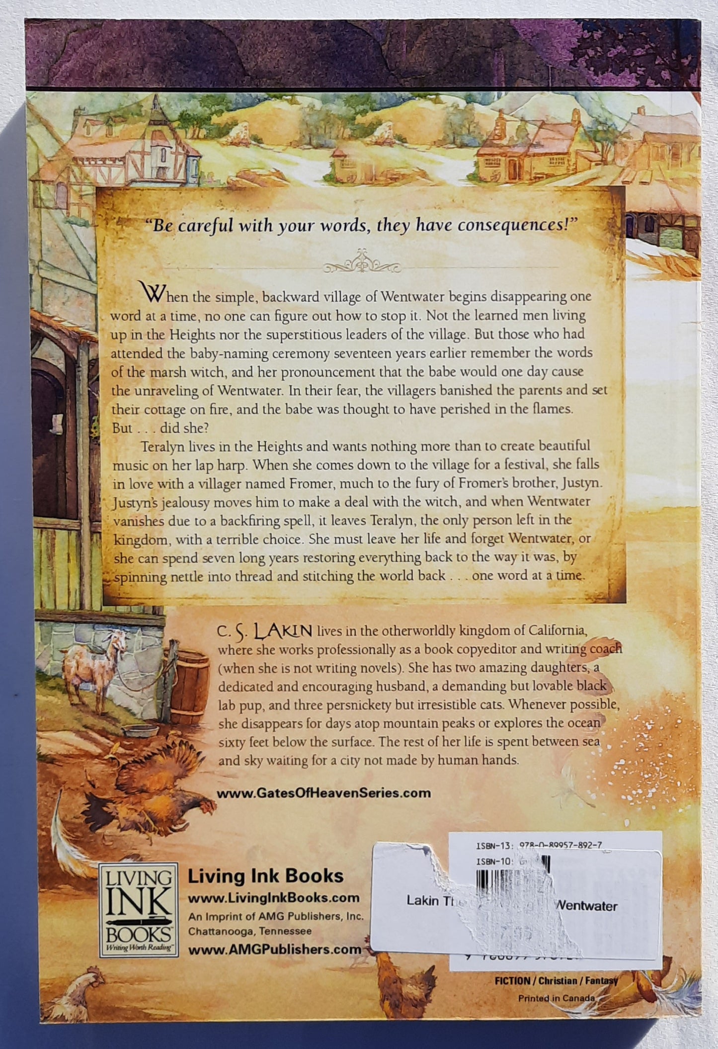 The Unraveling of Wentwater #4 by C.S. Lakin (New w/DA, 2012, PBk, 356 pages, Living Ink Books)