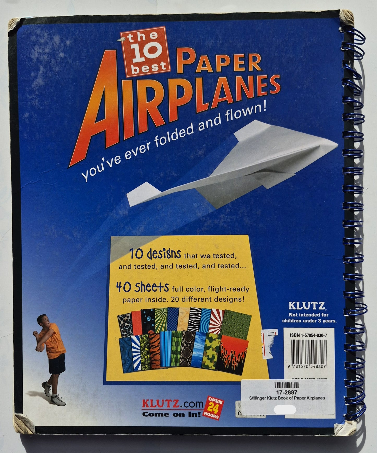 Klutz Book of Paper Planes von Doug Stillinger (Sehr gut, 2004, Spiralbindung, 55 Seiten, Klutz)