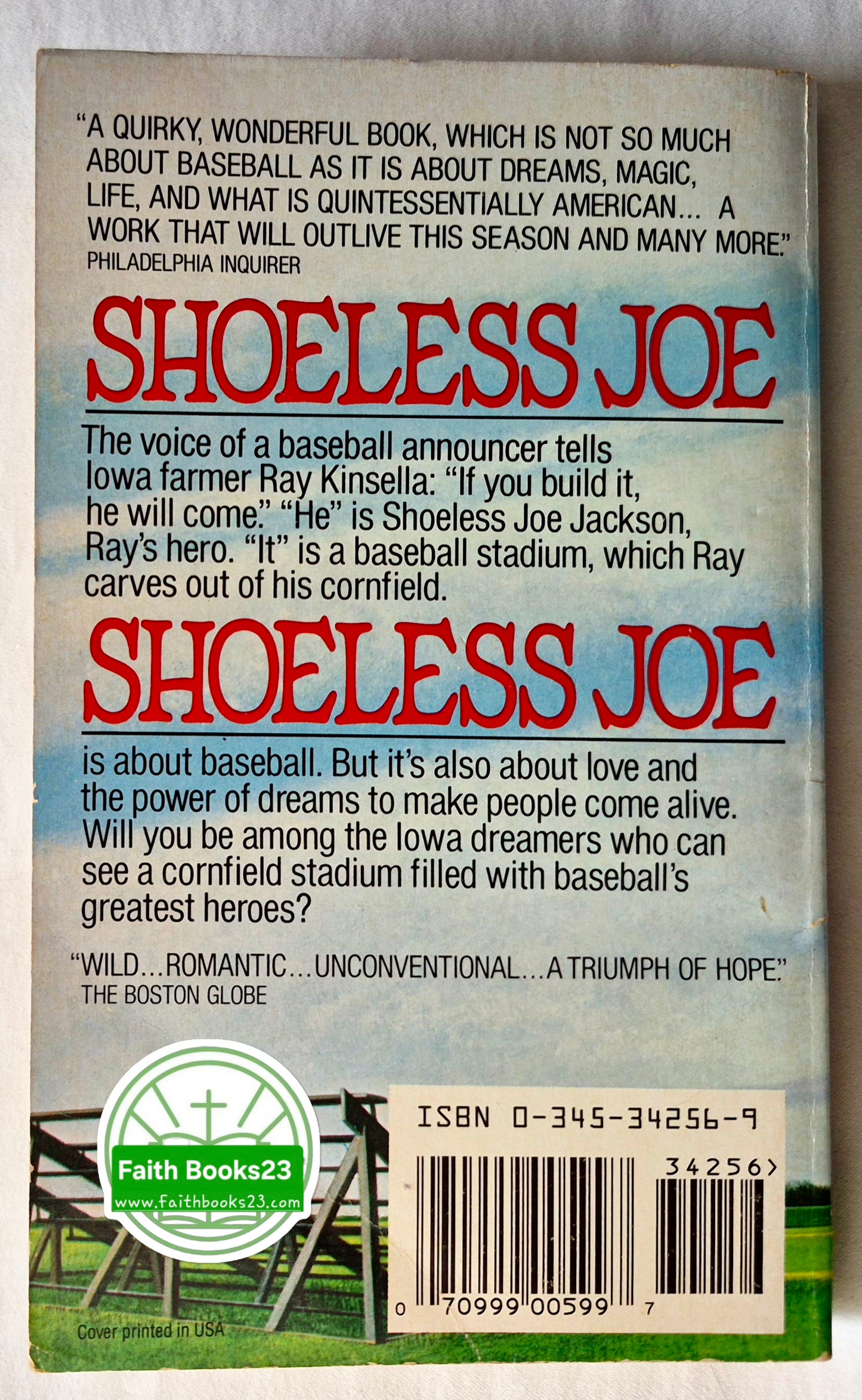 Shoeless Joe von W. P. Kinsella (Sehr gut, 1991, Taschenbuch, 225 Seiten, Ballantine Books)
