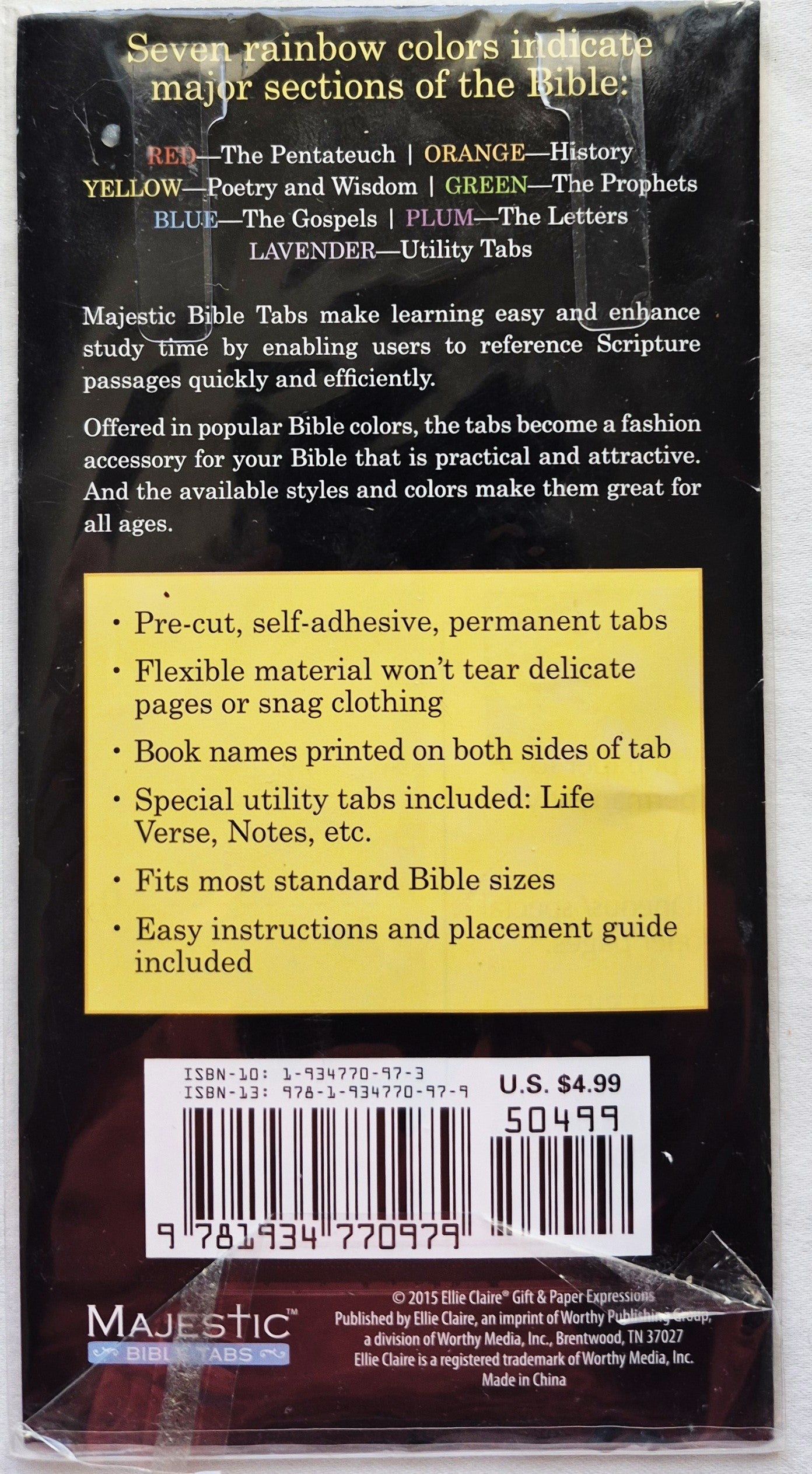 Majestic Bible Tabs mit Regenbogen-Folienkante (Neu, 2015, Ellie Clair Gift & Paper Expressions)