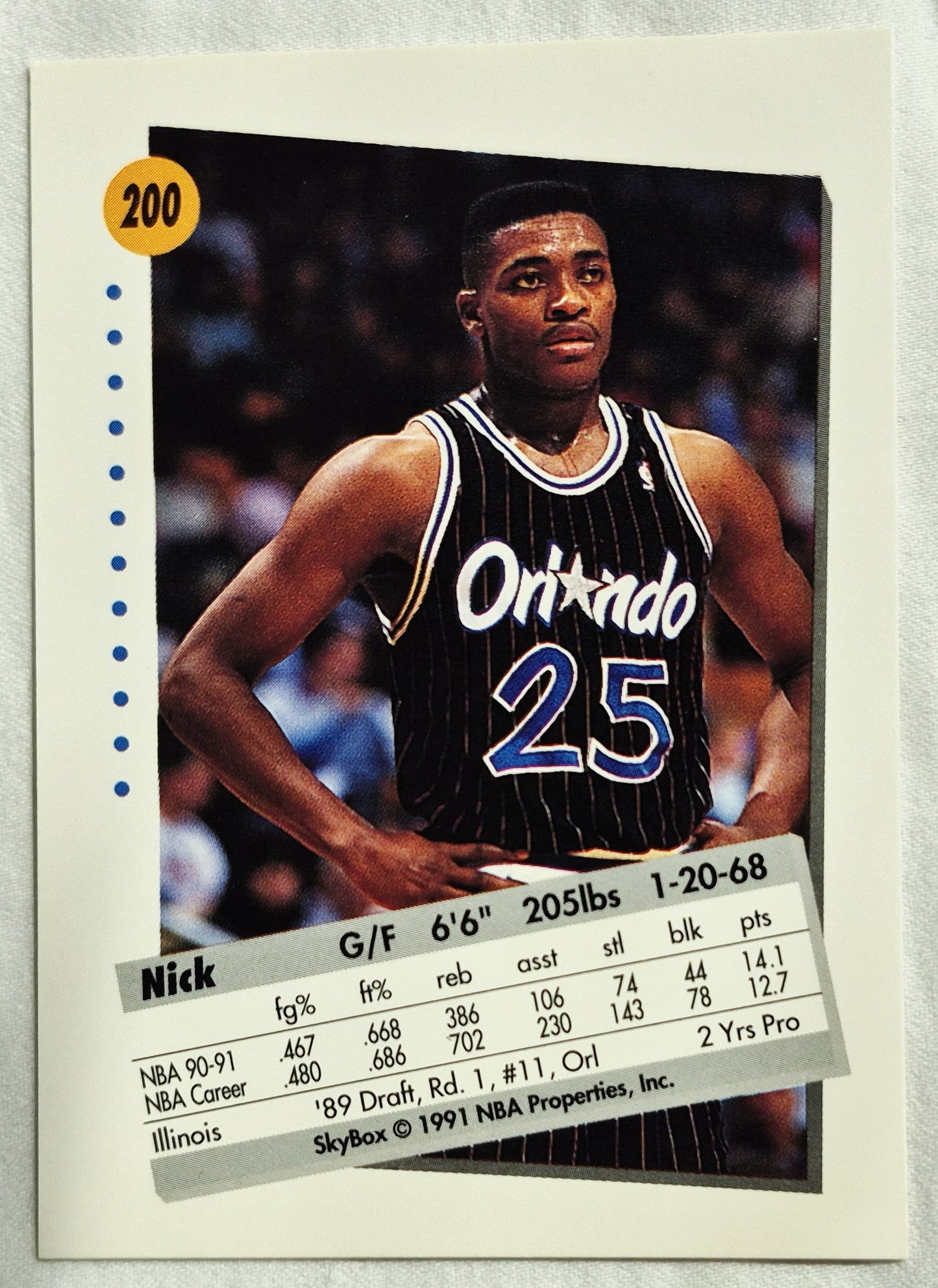 Anderson Nick Orlando Magic 1991-92 Skybox #200 Basketball-Karte (Exzellent)