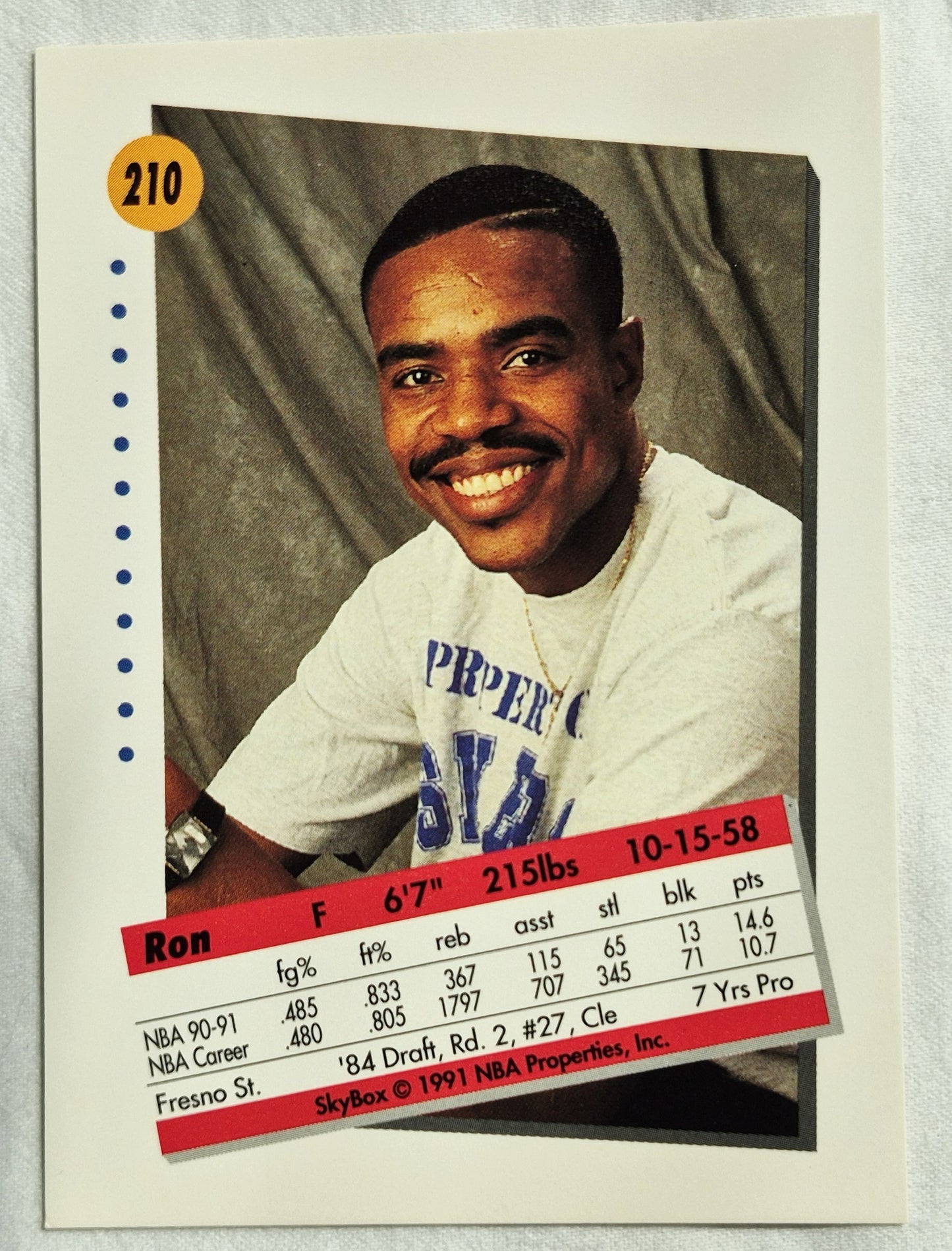 Anderson Ron Philadelphia 76ers 1991-92 Skybox #210 Basketball-Sammelkarte (Exzellent)