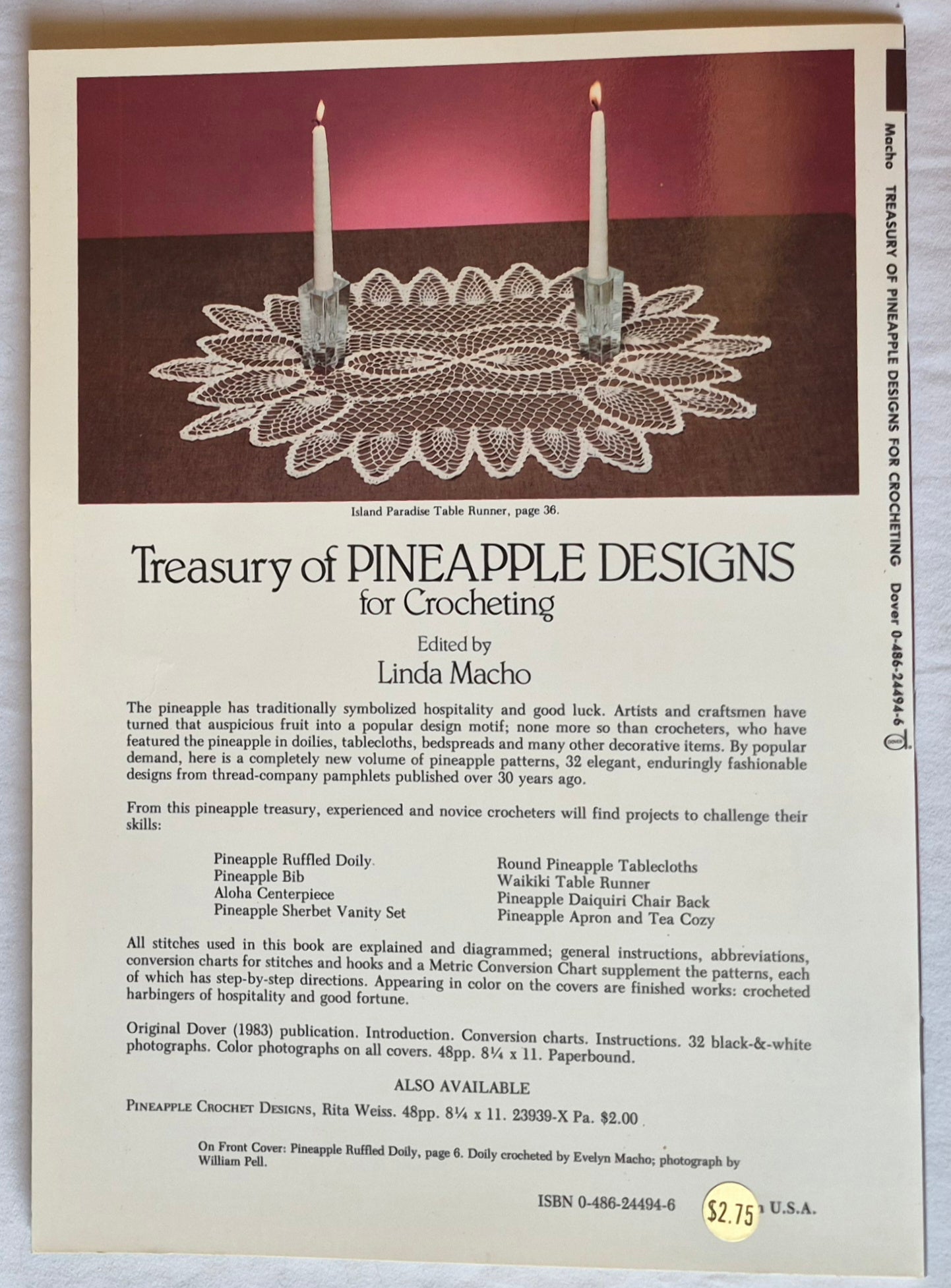 Treasury of Pineapple Designs for Crocheting Herausgeberin Linda Macho (Sehr gut, 1983, Paperback, 48 S., Dover)