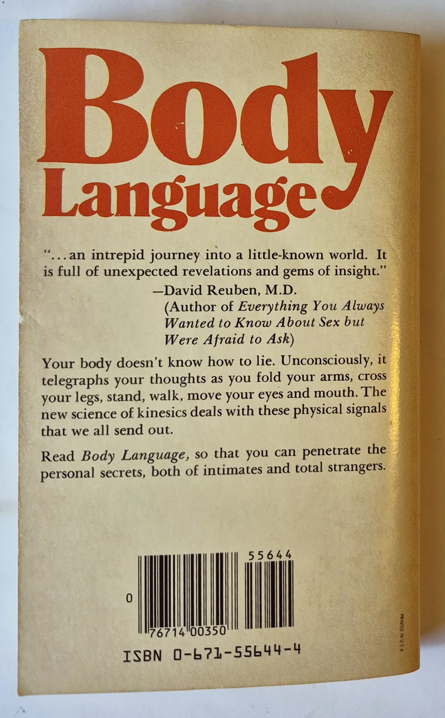 Body Language von Julius Fast (Gut, 1971, Taschenbuch, 183 Seiten, Pocket Books)