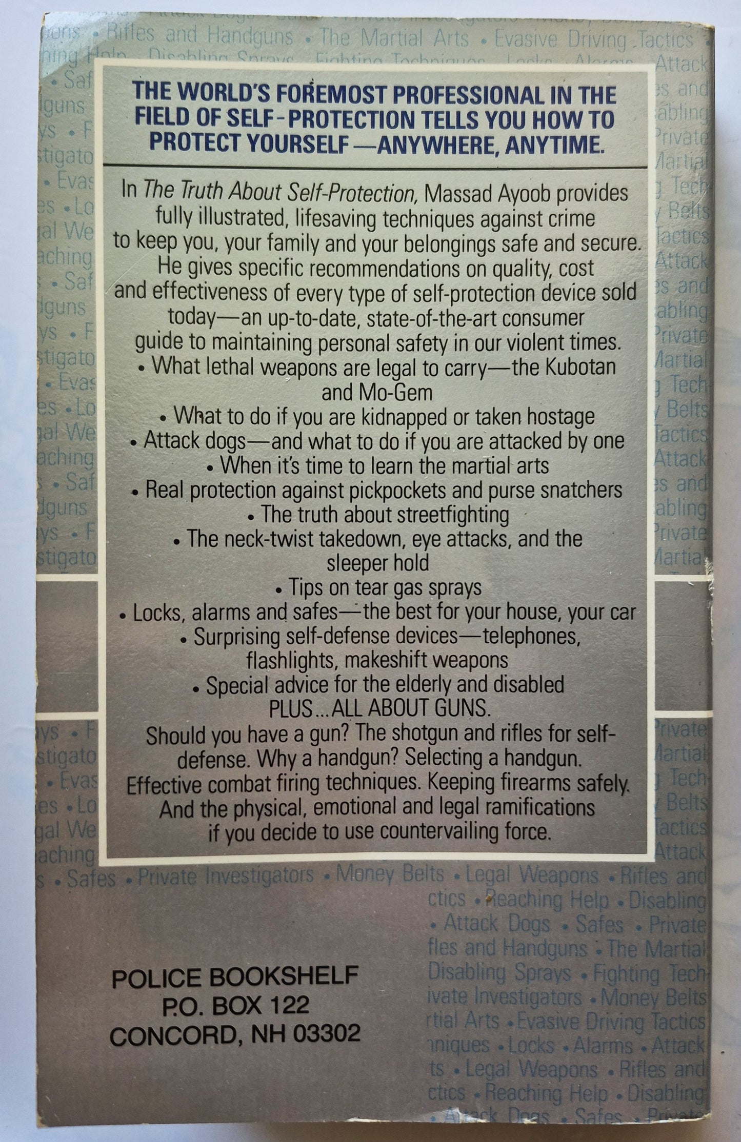 The Truth about Self Protection von Massad F. Ayoob (Sehr gut, 1991, Pbk, 420 S., Bantam Books)