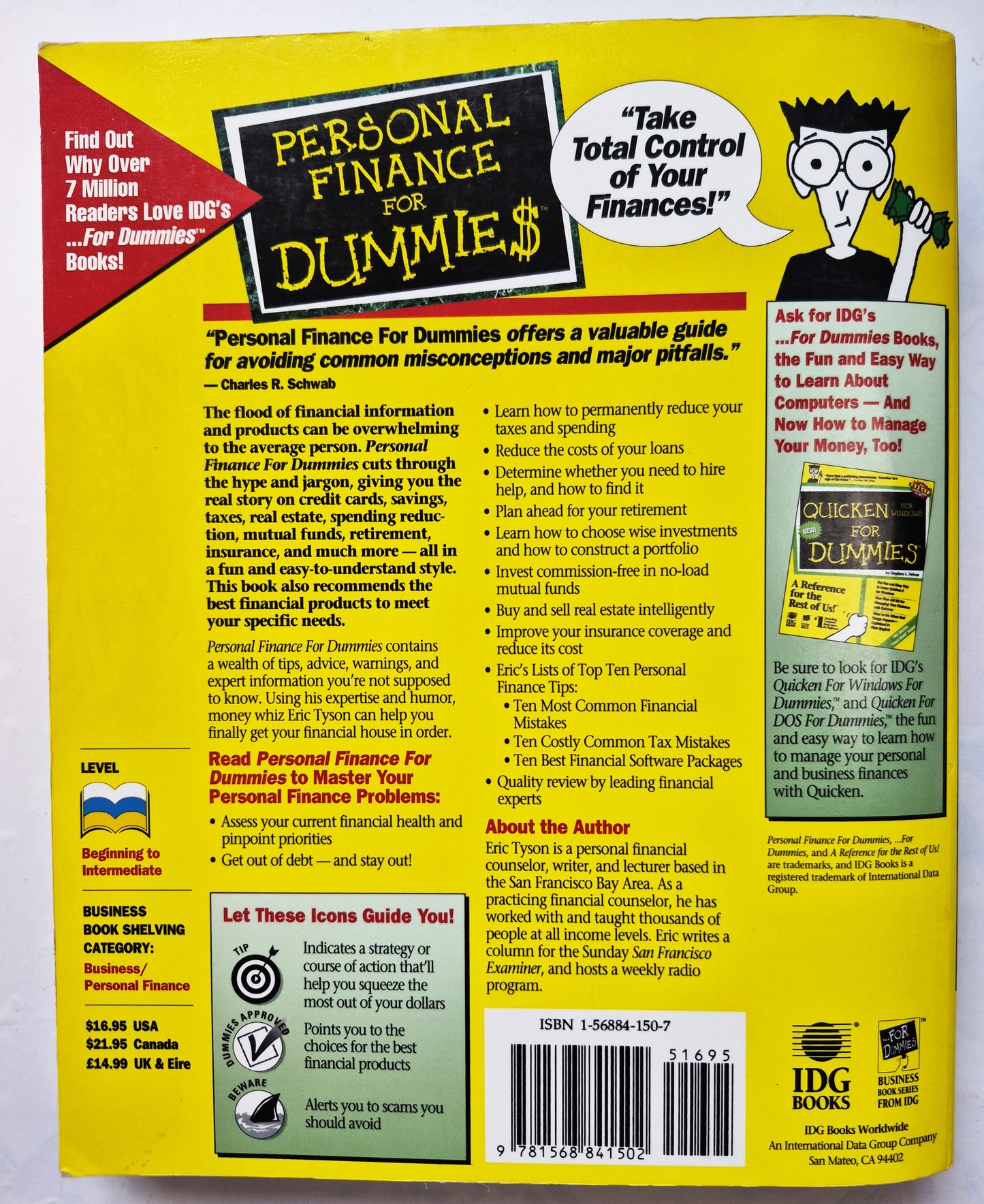 Geld für Dummies von Eric Tyson (Sehr gut, 1994, Pbk, 412 S., IDG Books)