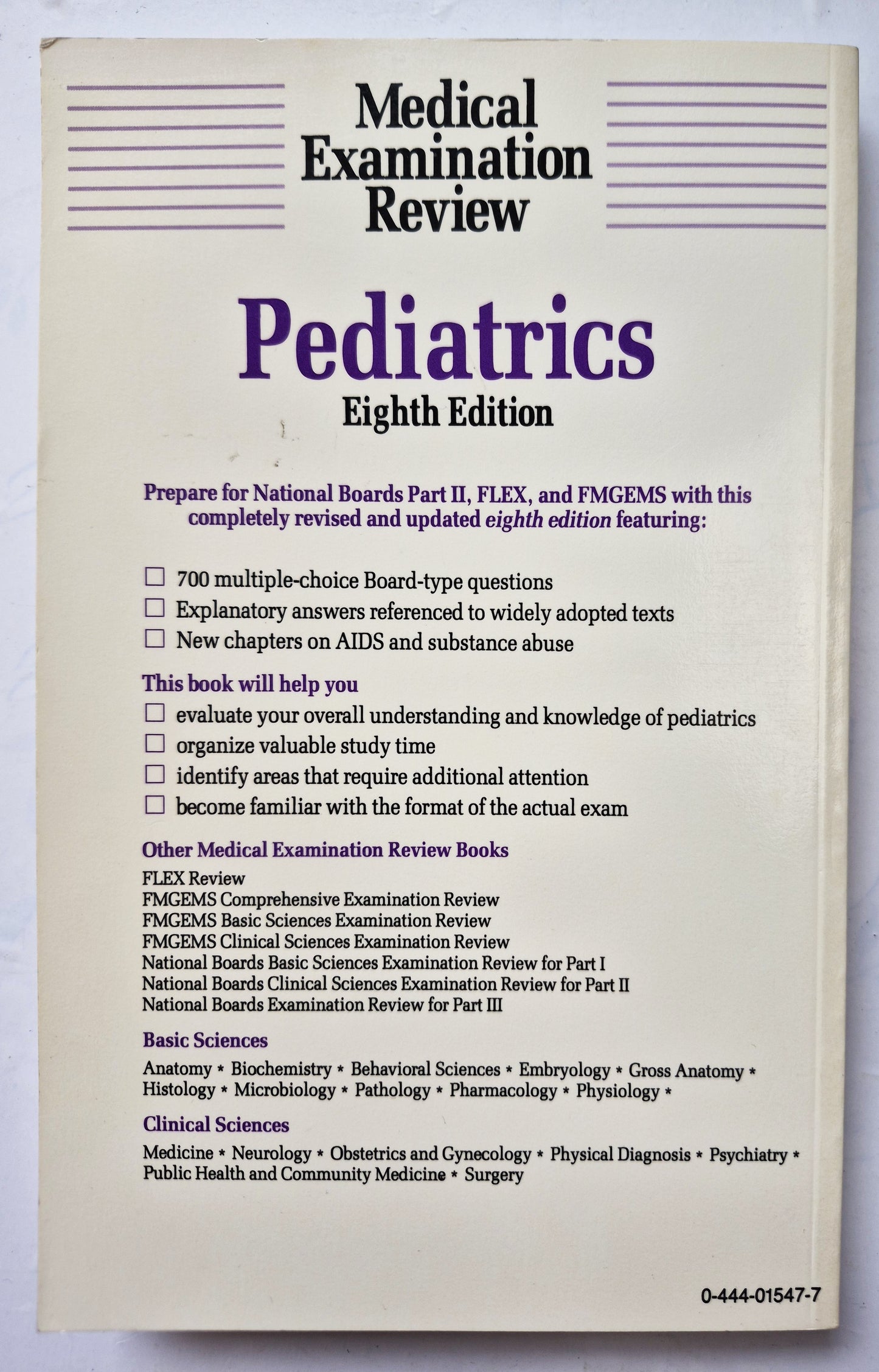 Pediatrics: 700 Questions and Answers 8th Ed.by Victor A. LaCerva (Very good, 1990, Pbk, 249 pgs, Medical Examination Pub.)