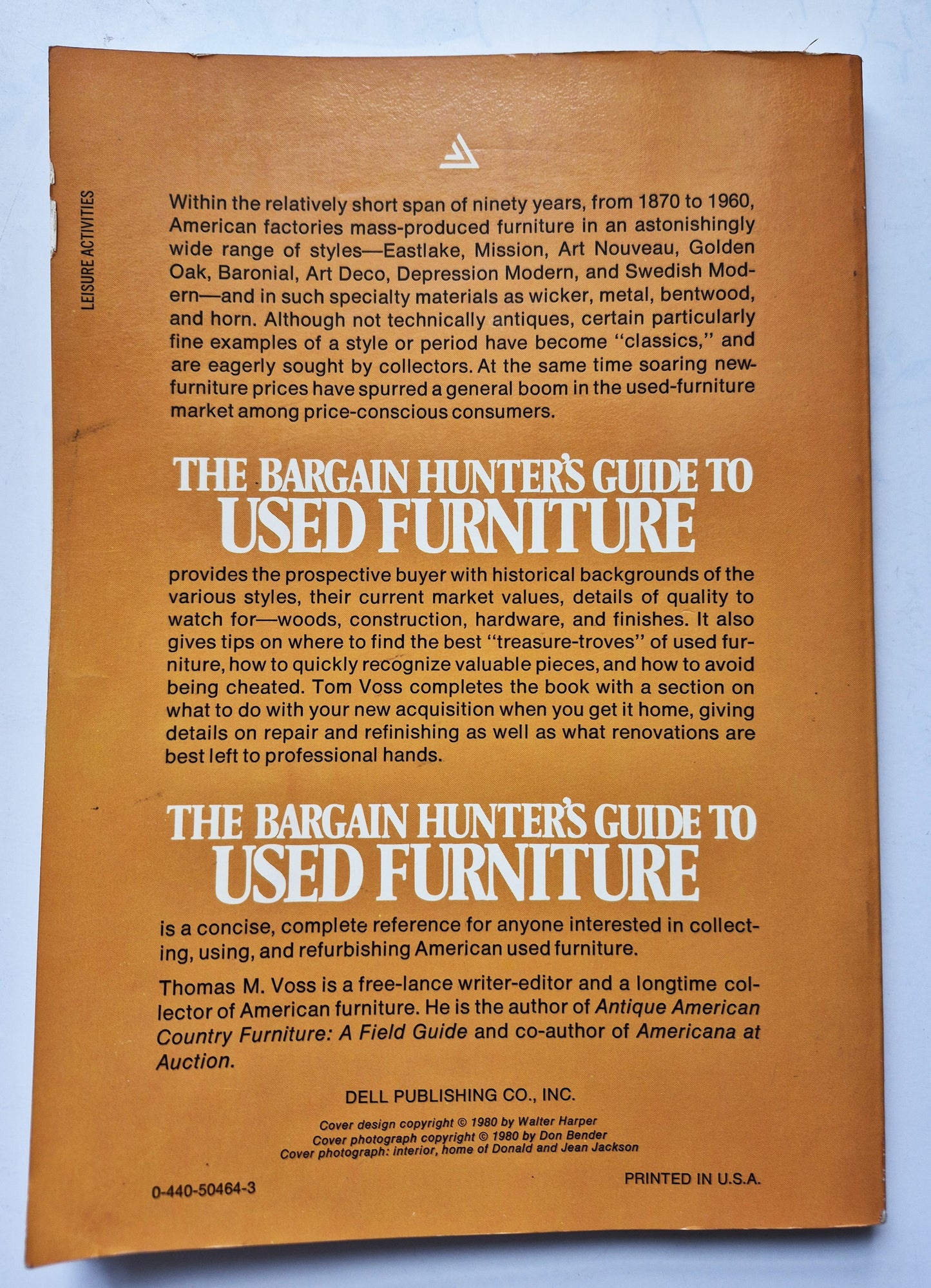 The Bargain Hunters Guide to Used Furniture by Thomas M. Voss (Good, 1980, Pbk, 169 pgs, Dell Publishing)