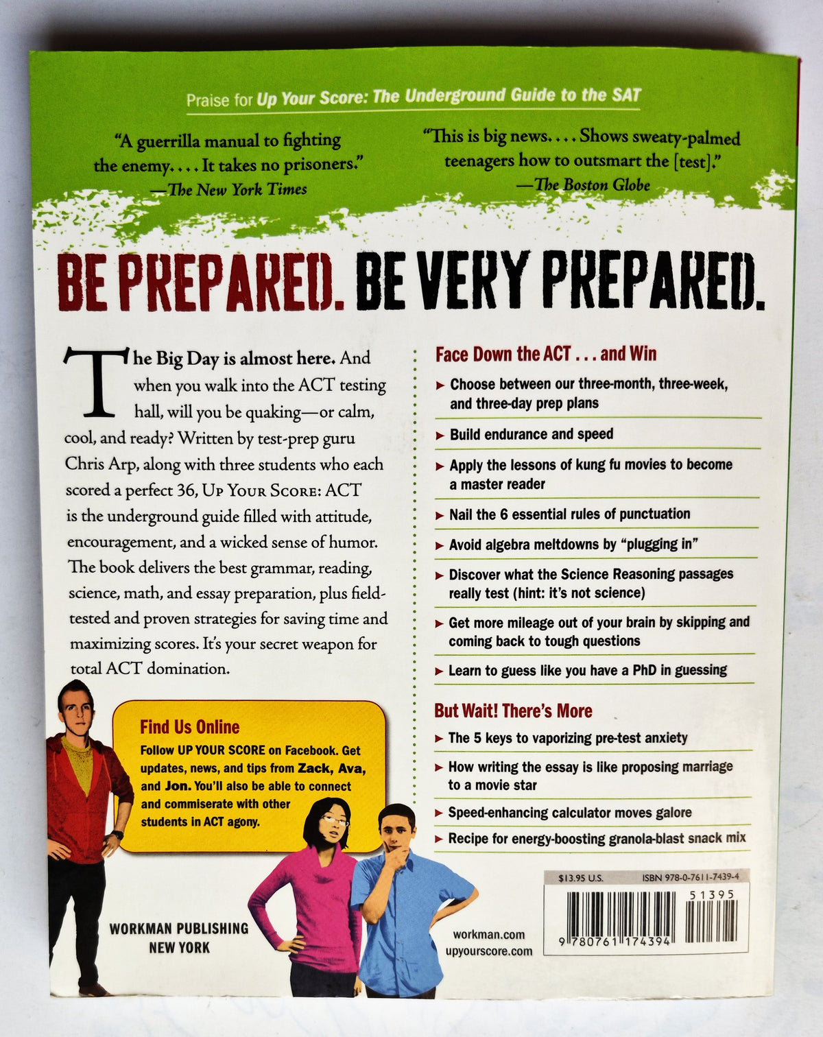 Up Your Score ACT by Chris Arp (Very good, 2013, Pbk, 352 pgs, Workman Pub.)