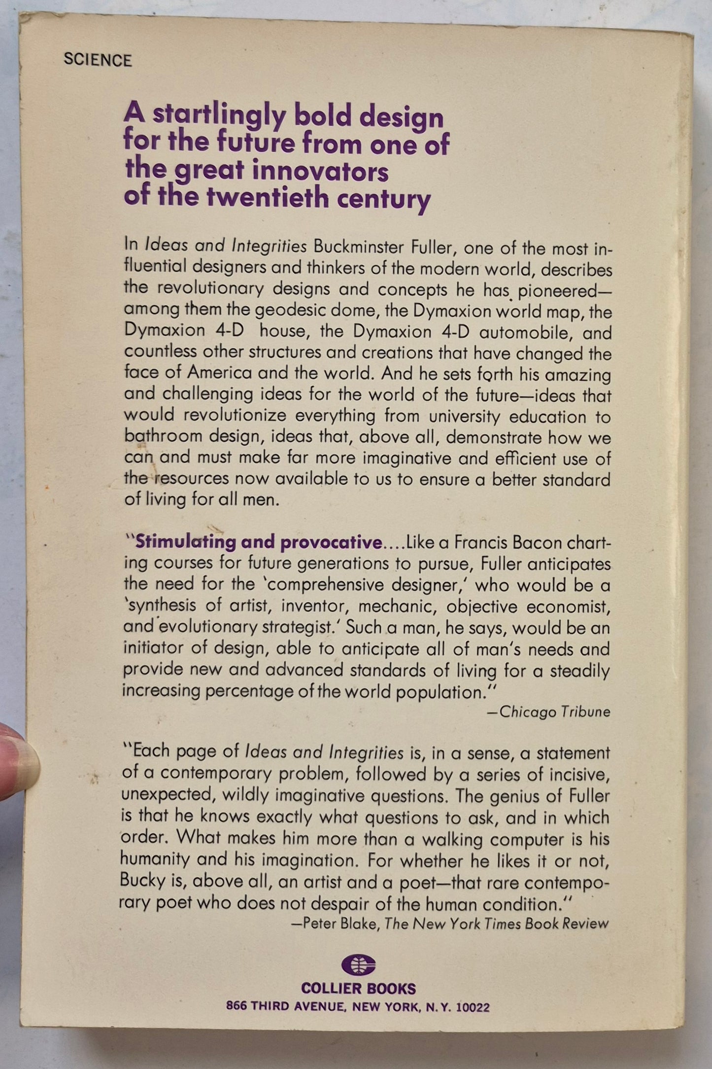 Ideas and Integrities by Buckminster Fuller (Good, 1969, Pbk, 318 pgs, Collier Books)