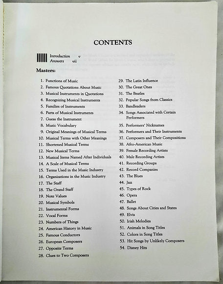 54 Word Games for Music Classes by Ruth Rice (Good, 1989, Pbk, 122 pgs, Walch)