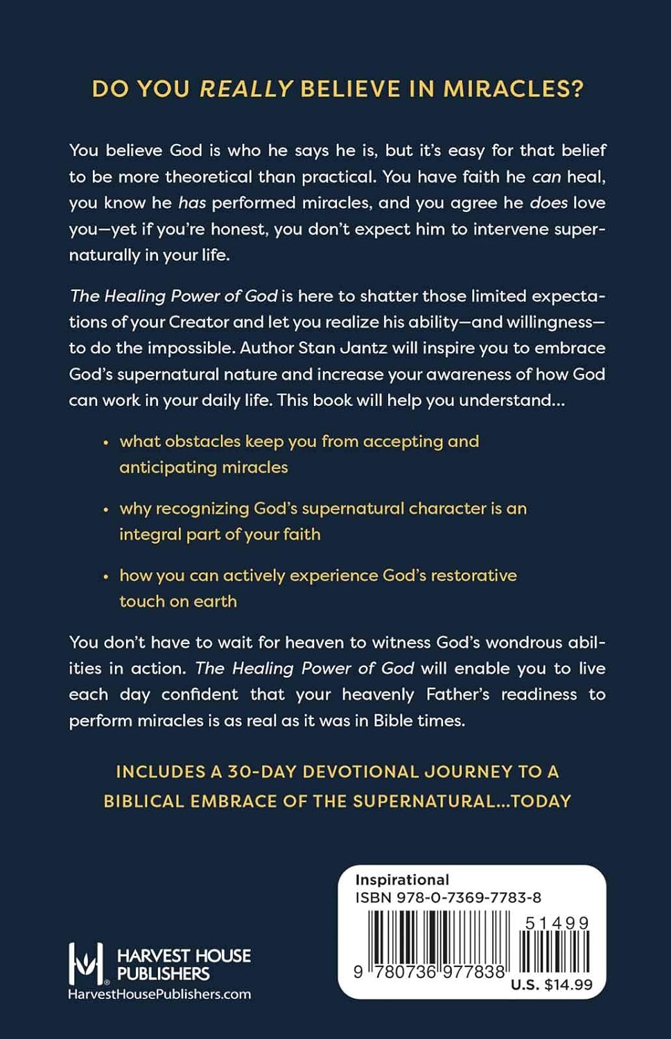 The Healing Power of God: A Biblical Embrace of the Supernatural by Stan Jantz (New, 2021, Pbk, 192 pgs, Harvest House)