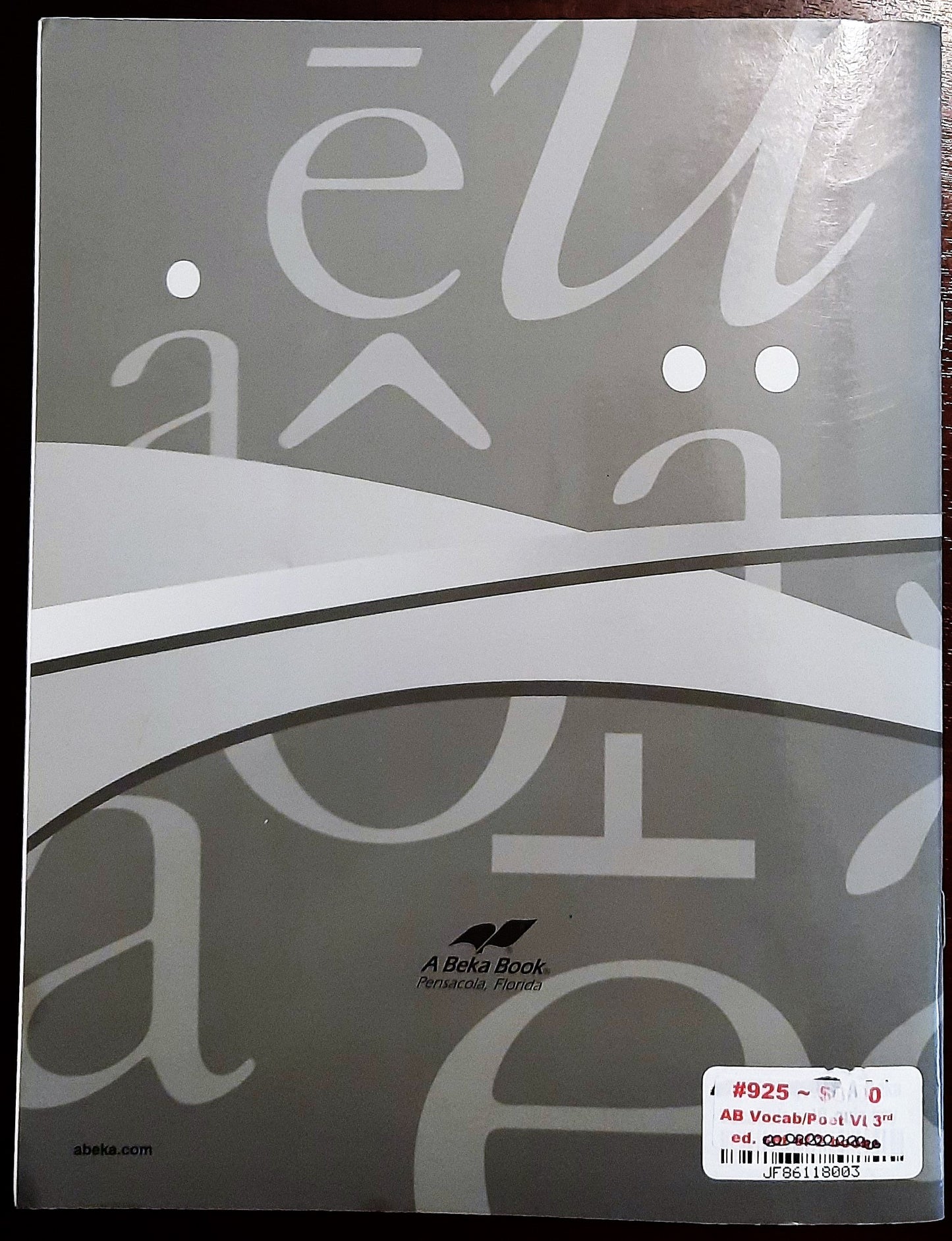 Abeka 12th grade Vocabulary Poetry VI Teacher Key 3rd Ed. (Very good, 2012); Quiz Key (Very good, 2006)