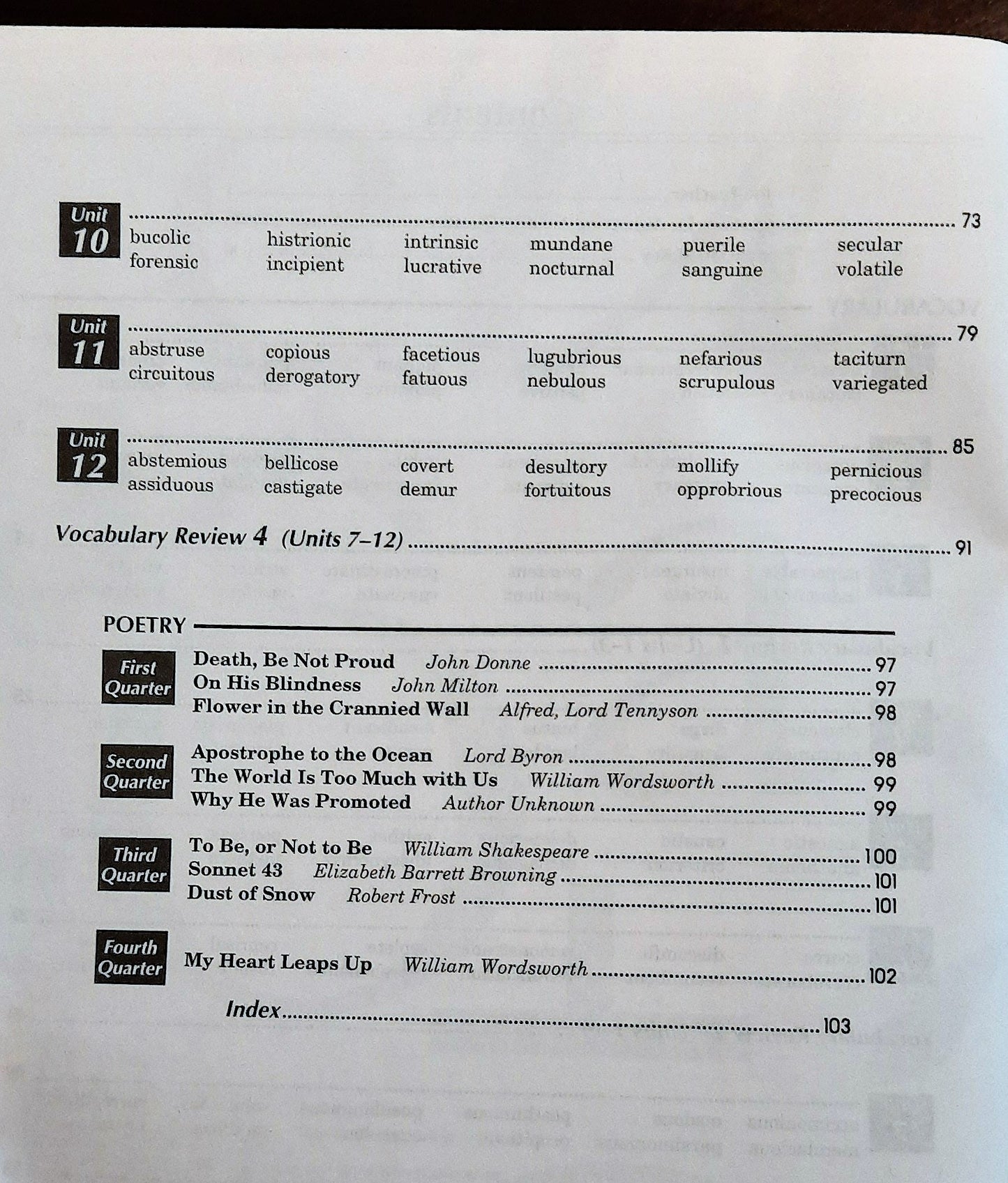 Abeka 12th grade Vocabulary Poetry VI Teacher Key 3rd Ed. (Very good, 2012); Quiz Key (Very good, 2006)
