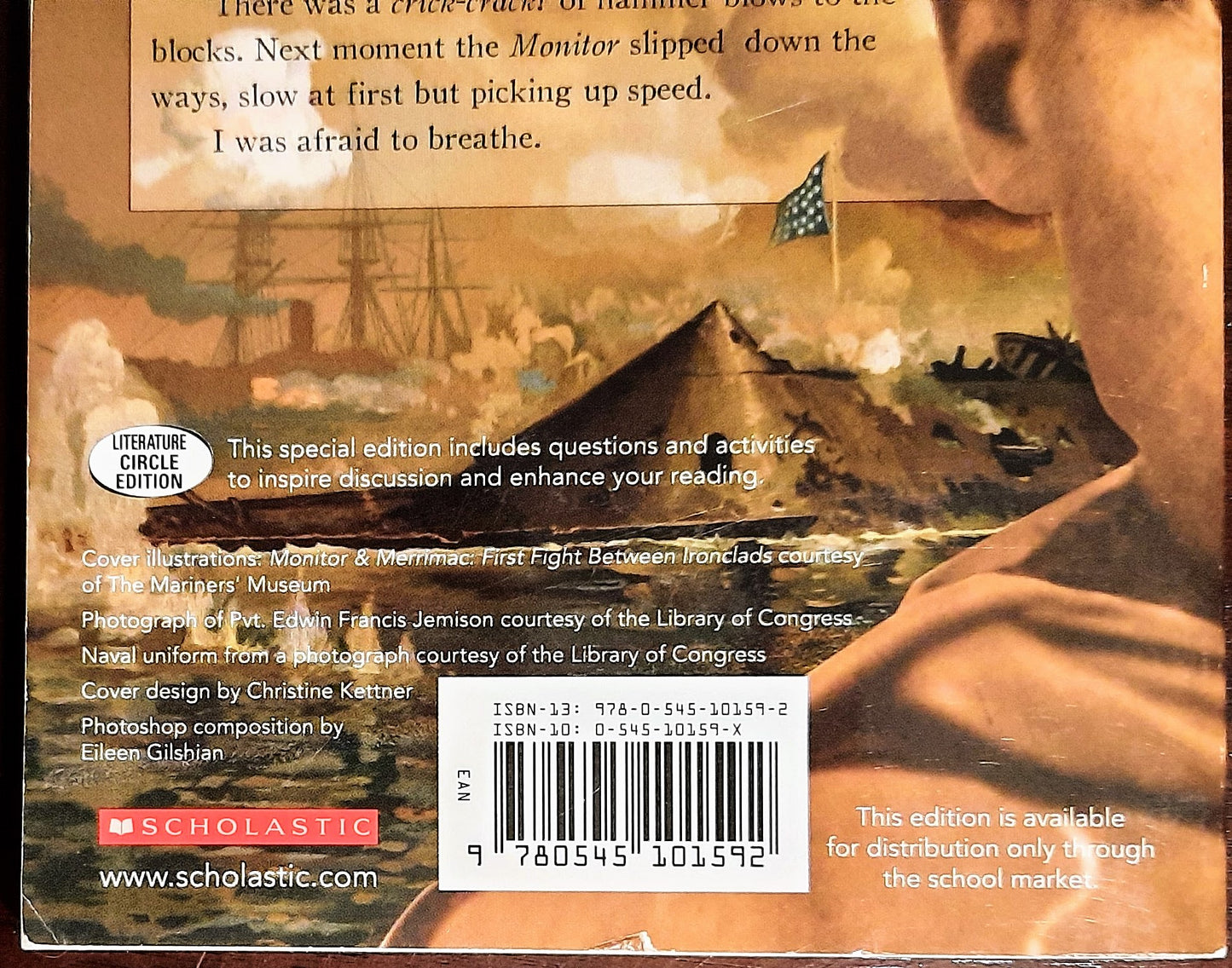 Iron Thunder: The Battle Between the Monitor and the Merrimac by Avi (VG, 2008, Pbk, 203 pgs)